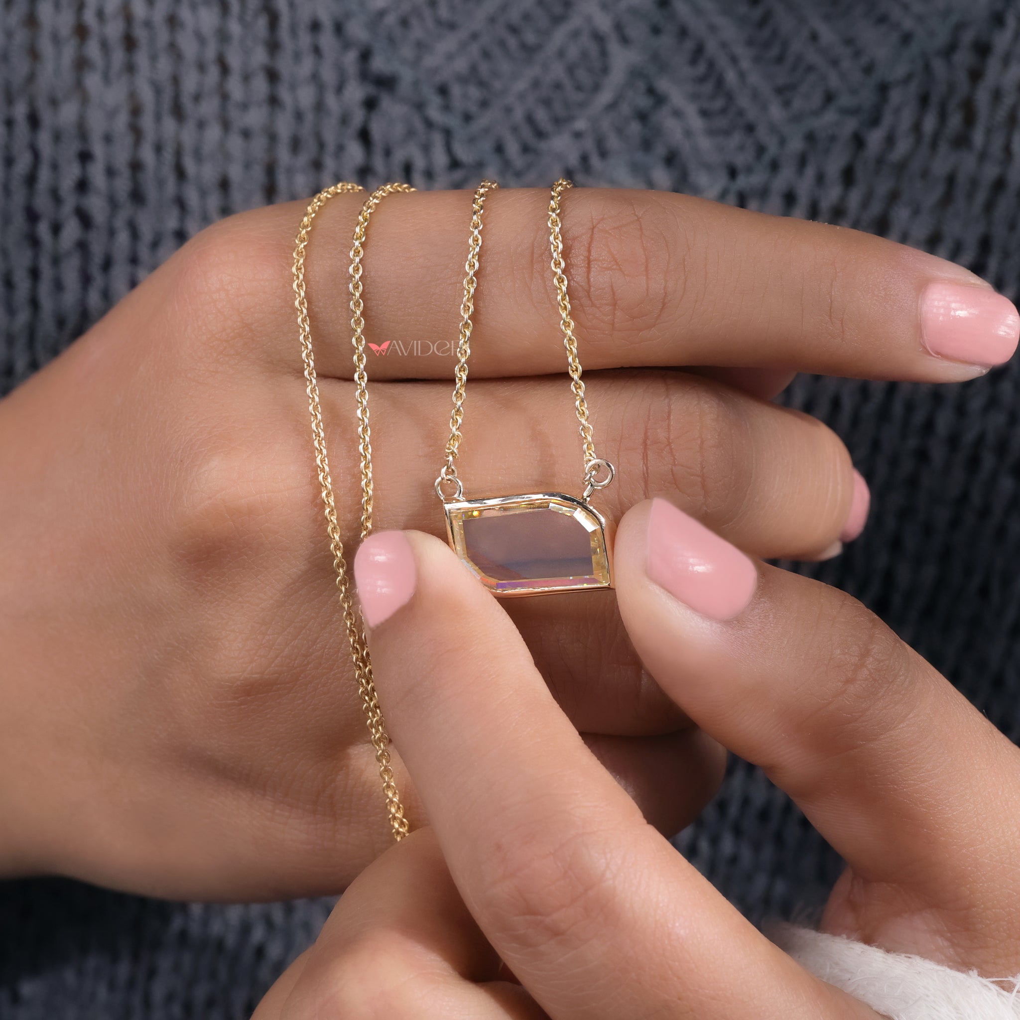 Light Yellow antique portrait pendant brings warm tones to any jewelry collection.