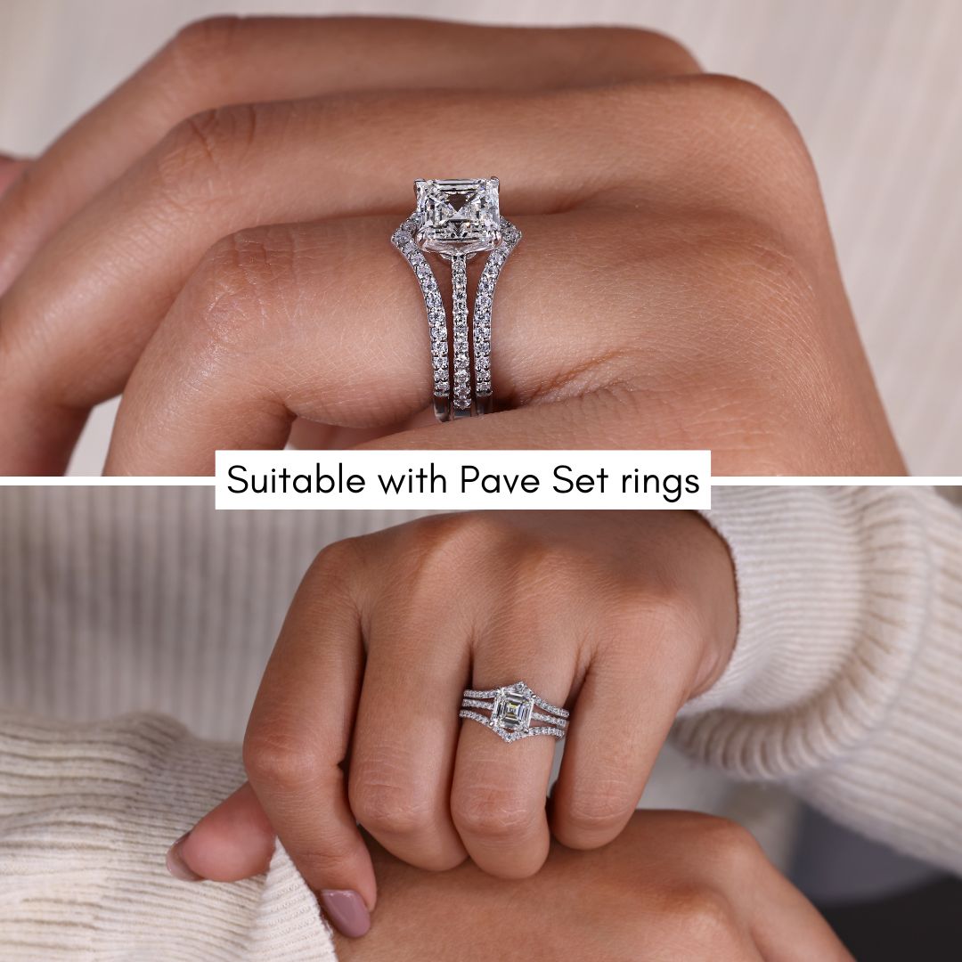 The ring enhancer band complements any engagement ring beautifully.