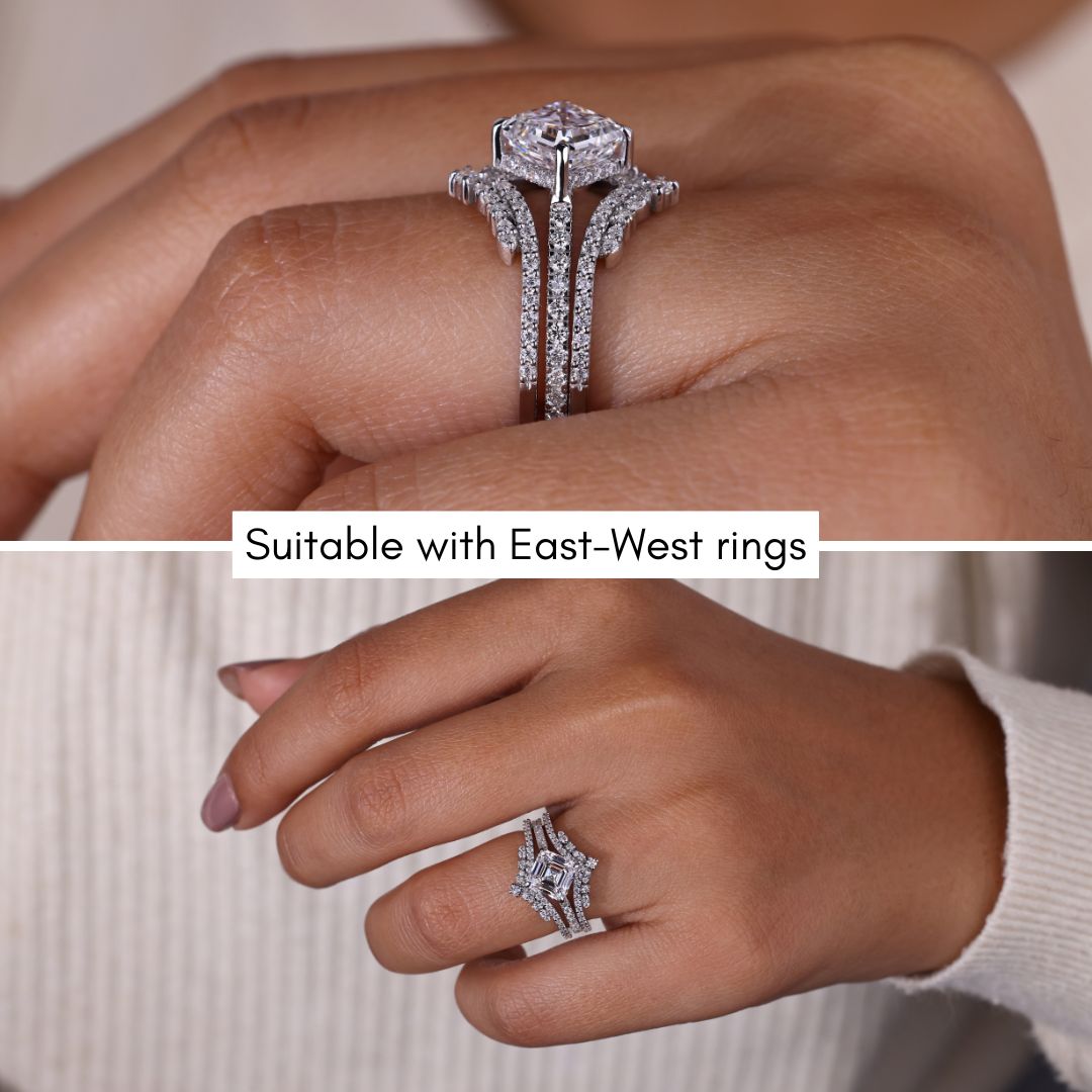 Yellow gold wedding band, round cut band, avideri band