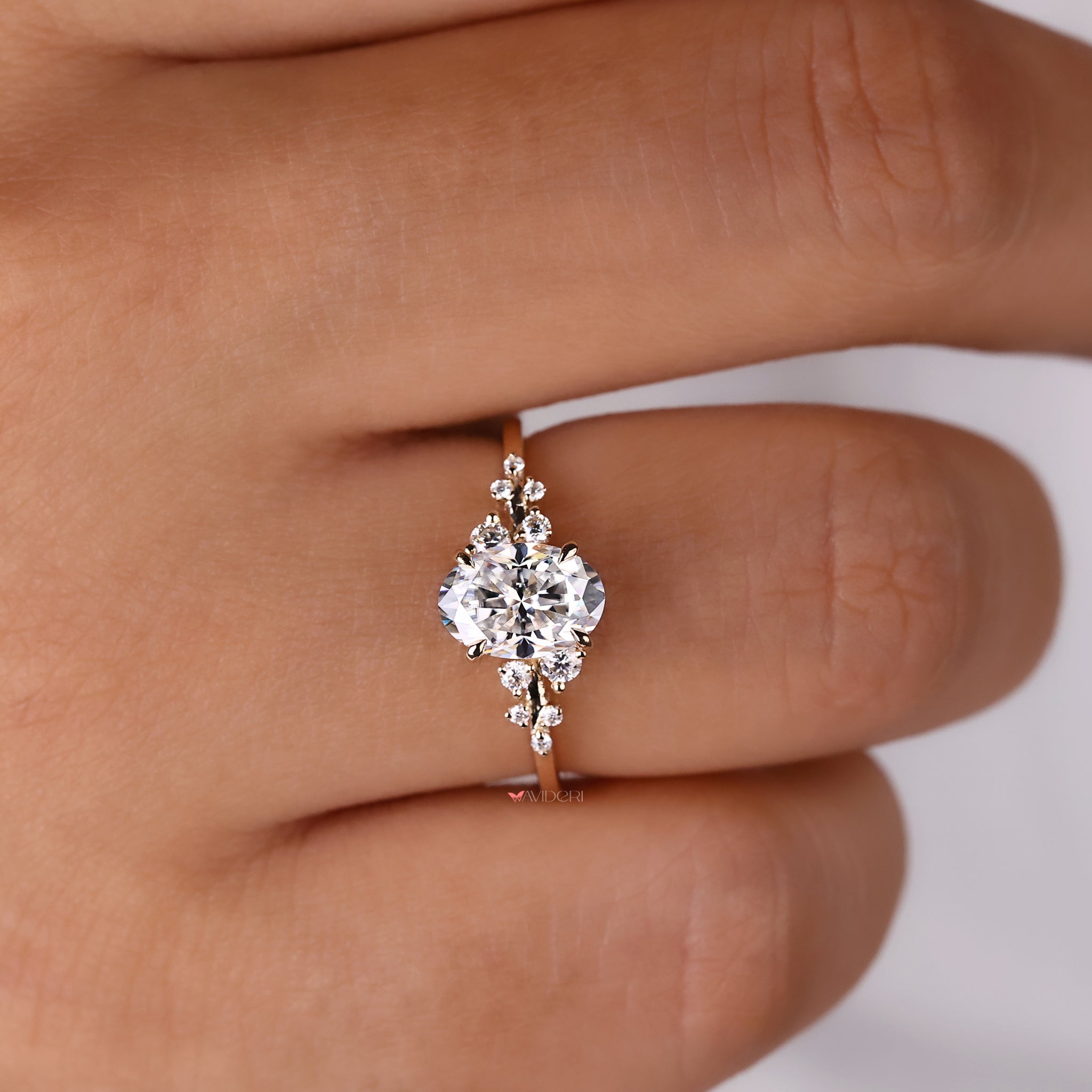 Moissanite gold ring for a luxurious and elegant design.