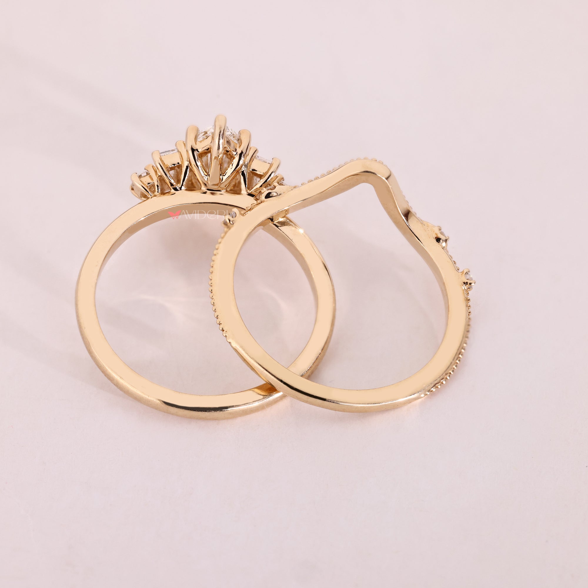 Yellow gold bridal sets are trending.