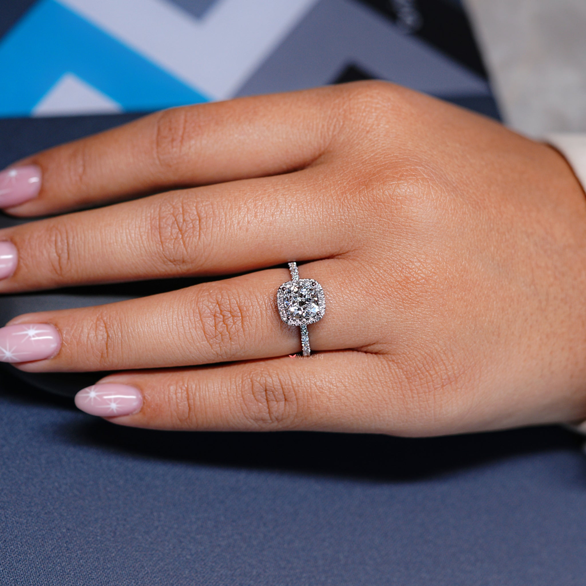 Halo engagement ring showcasing dazzling brilliance