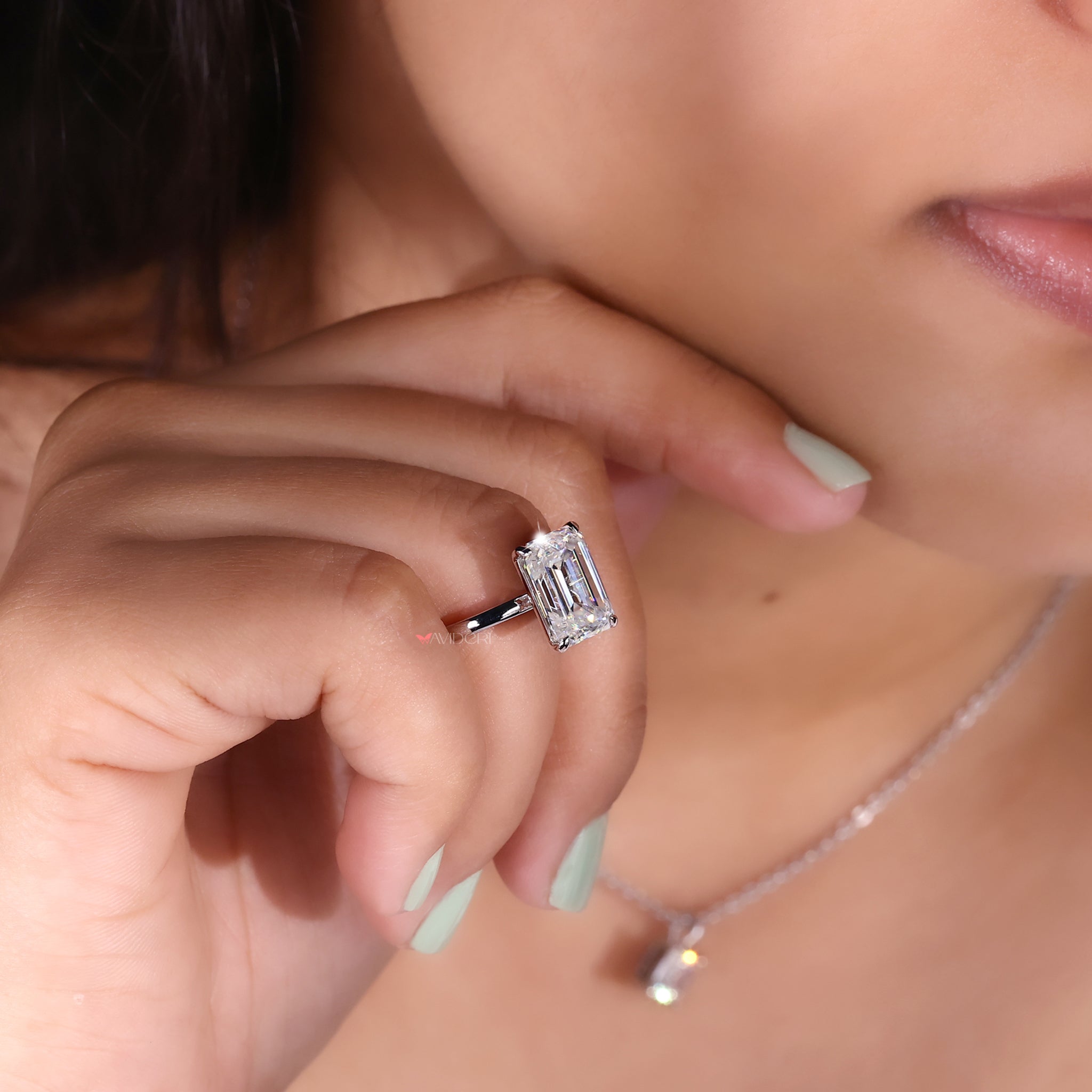 Moissanite gold ring, moissanite wedding ring, avideri ring