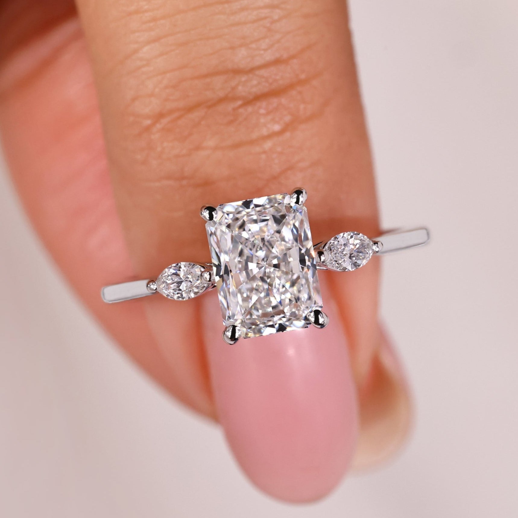 Elegant radiant cut engagement ring with timeless design