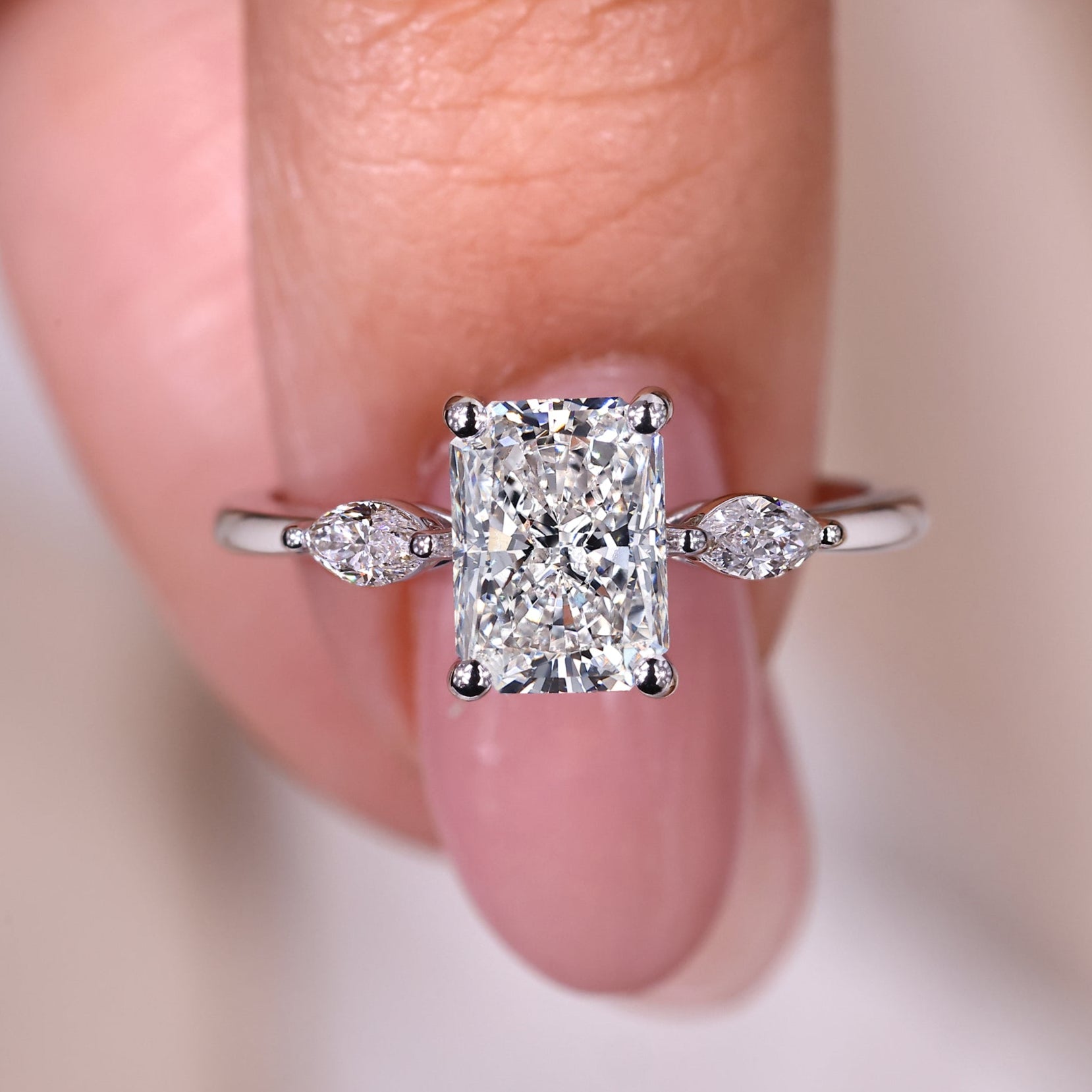 Elegant radiant cut engagement ring with timeless design