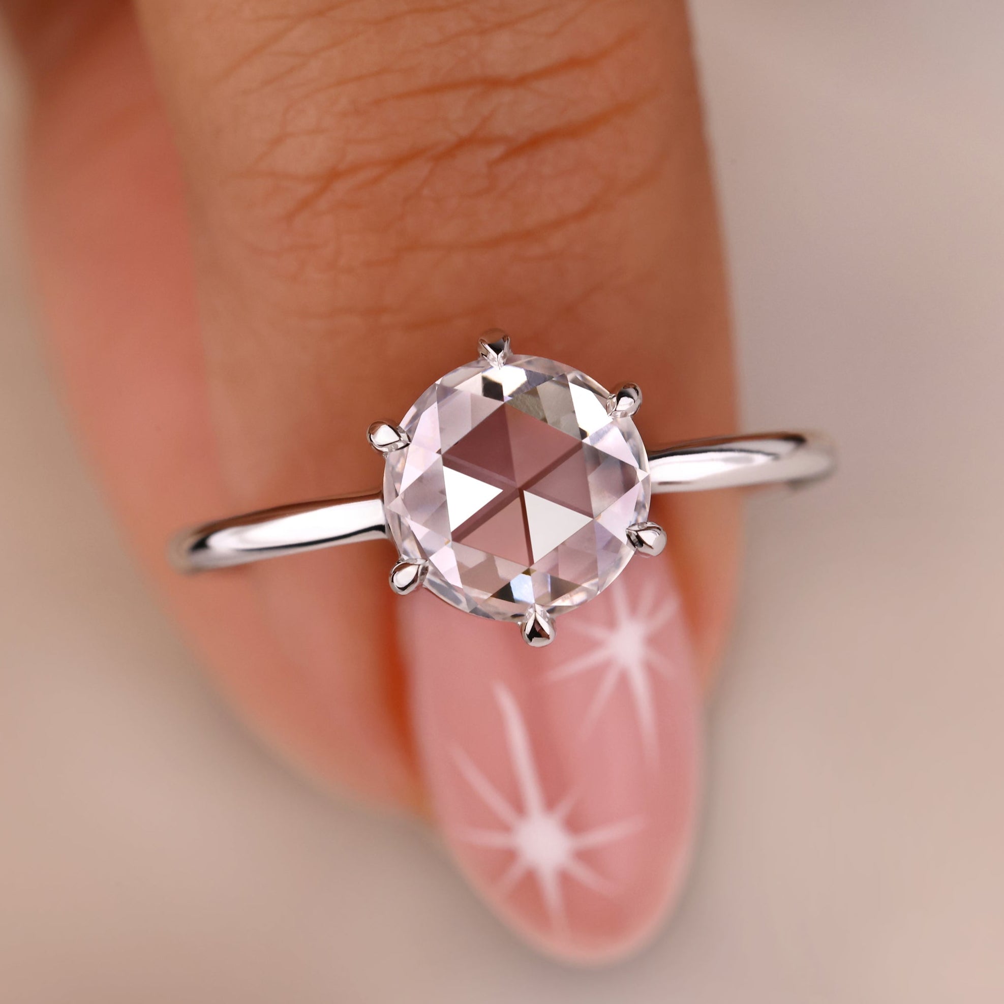 rose cut diamond ring with a delicate handmade design for timeless beauty