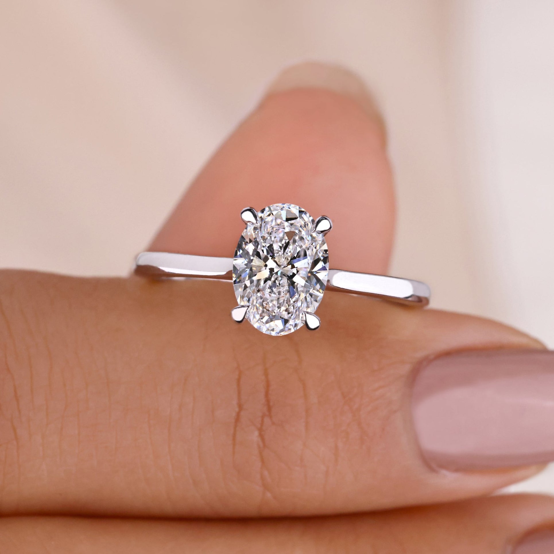 Solitaire Oval Engagement Ring, oval solitaire engagement ring, handmade ring