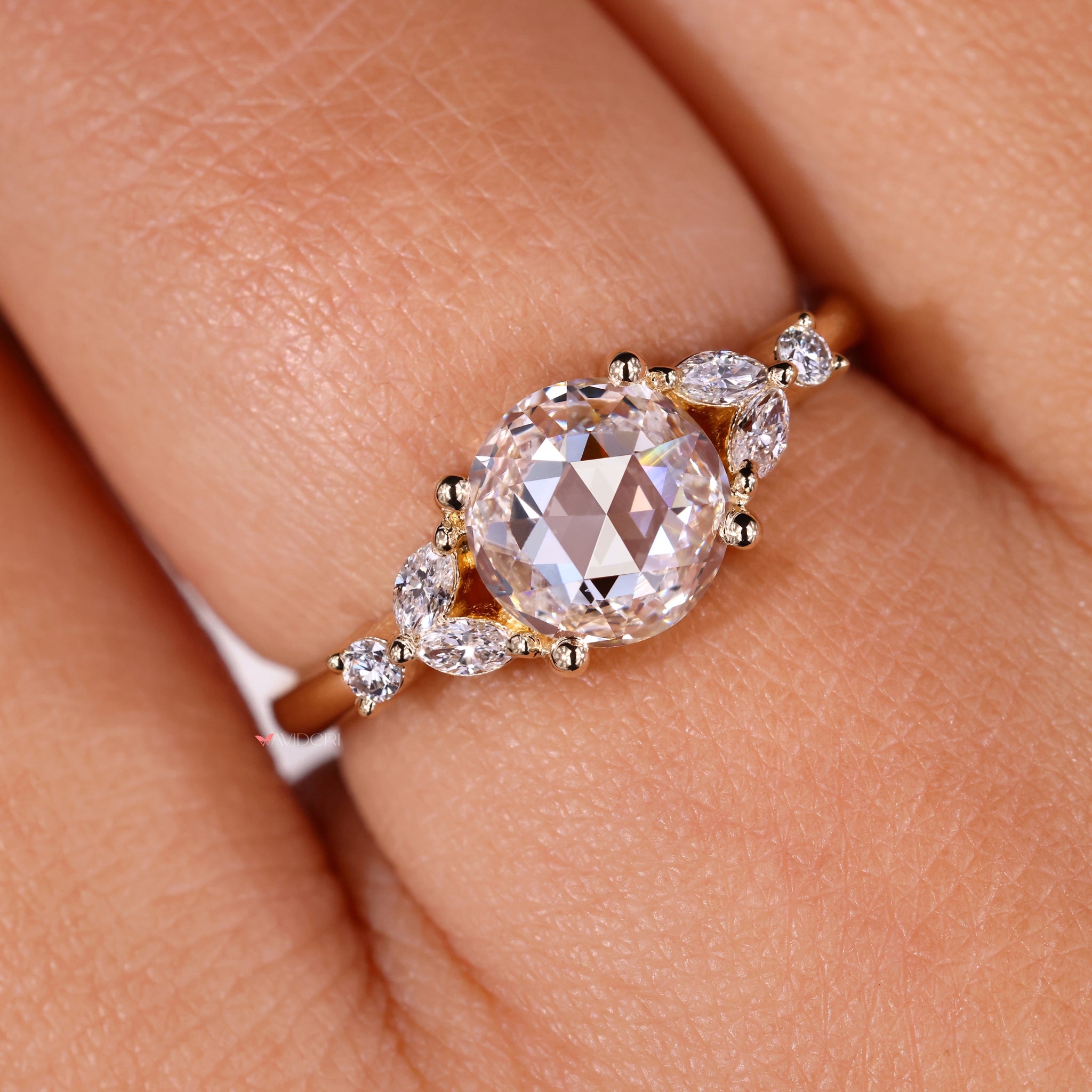 Muse ring one featuring a rose cut diamond for timeless elegance.