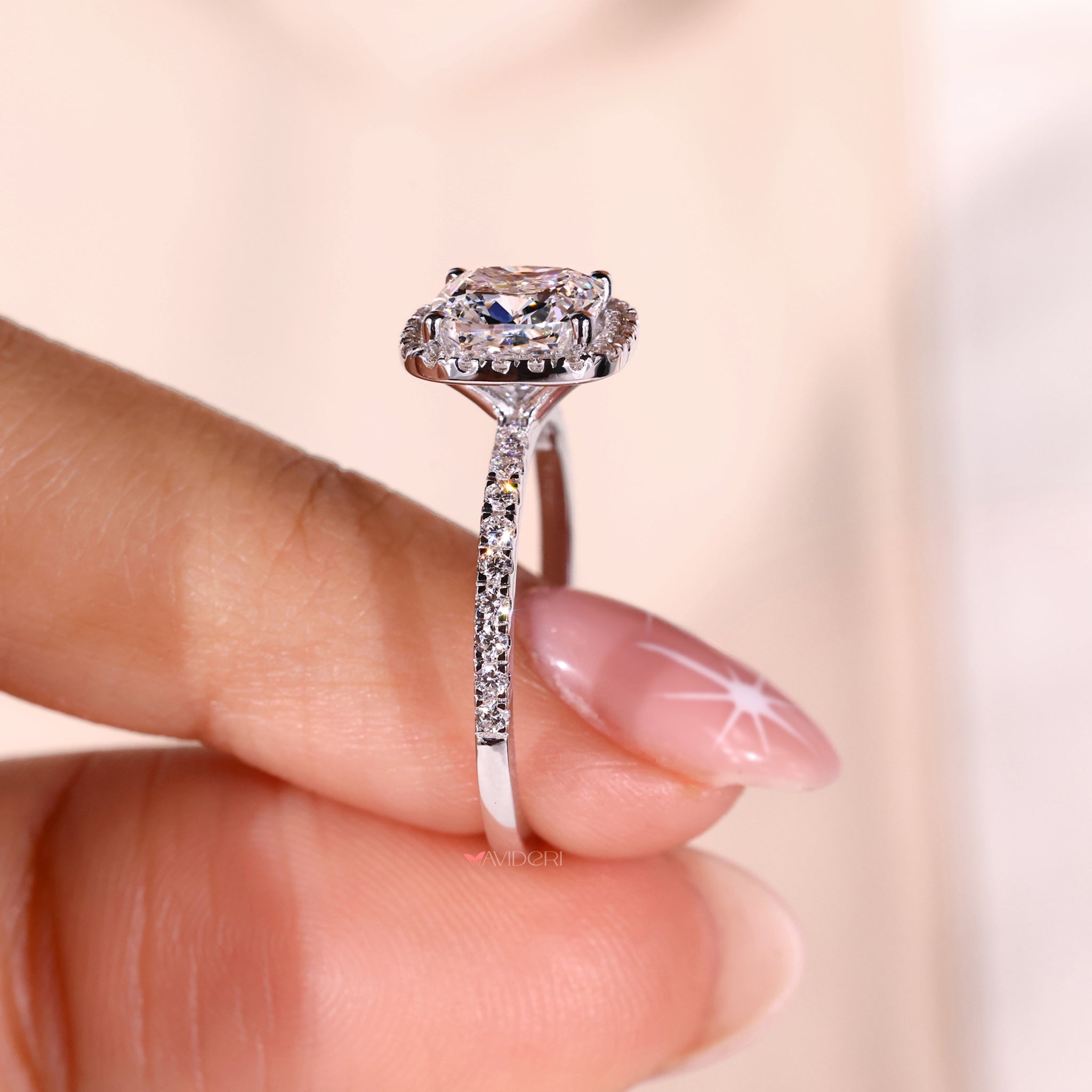 Pave ring crafted with intricate diamond detailing