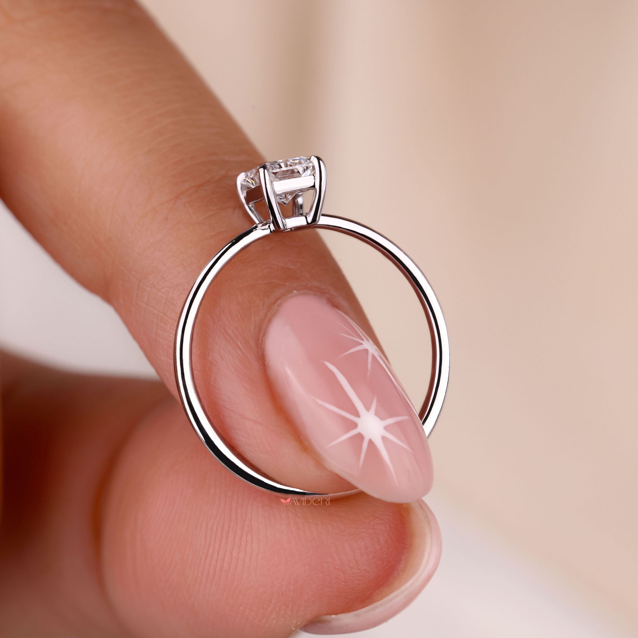 Classic white gold engagement ring with radiant brilliance