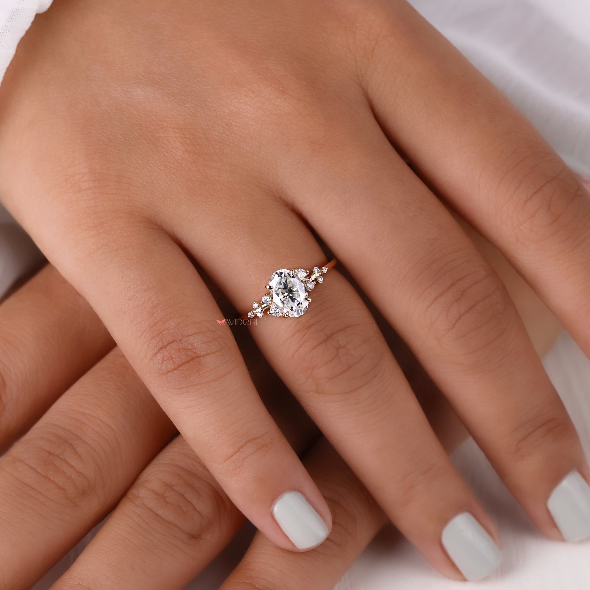 Moissanite wedding ring crafted with precision and care.