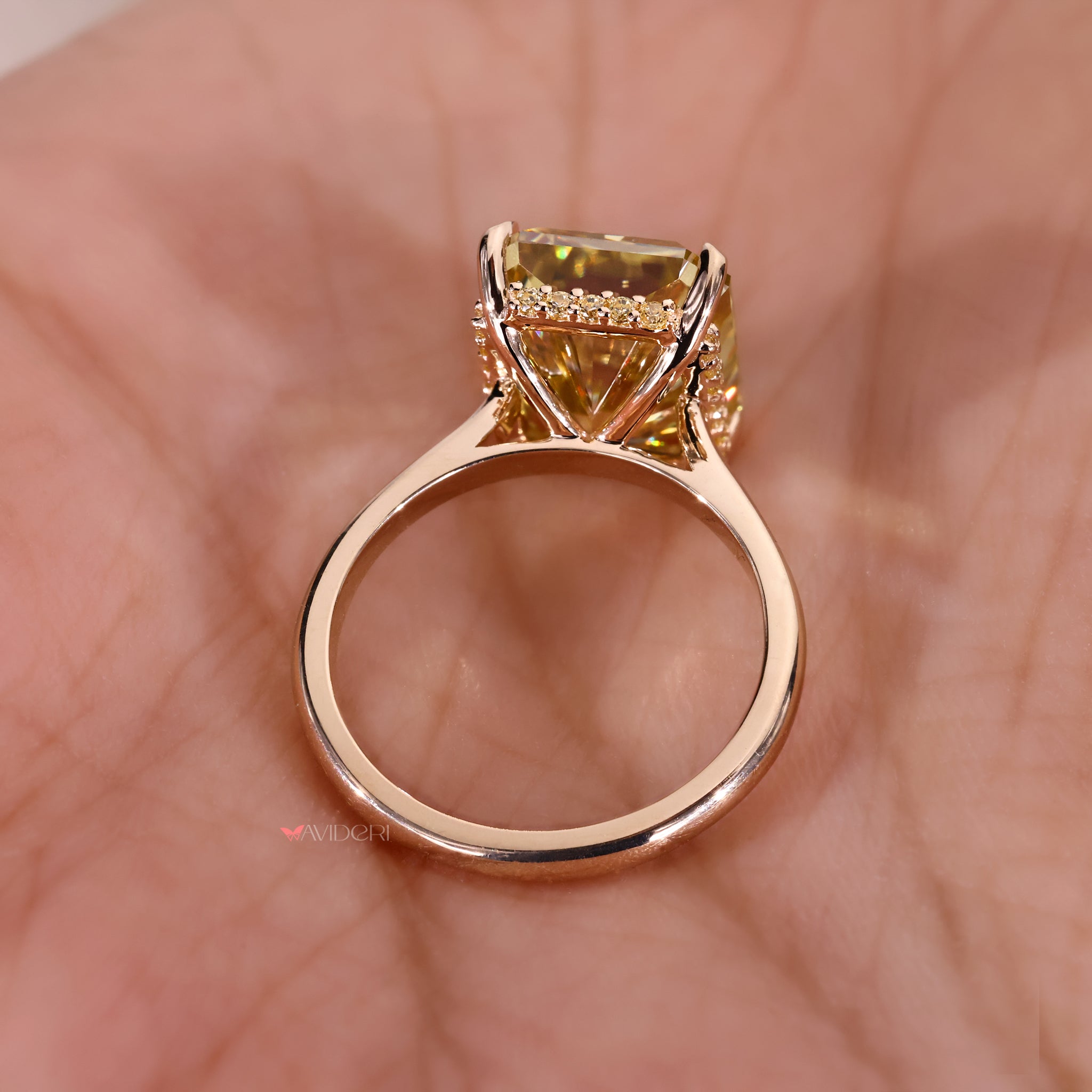 yellow gold engagement ring round cut engagement ring