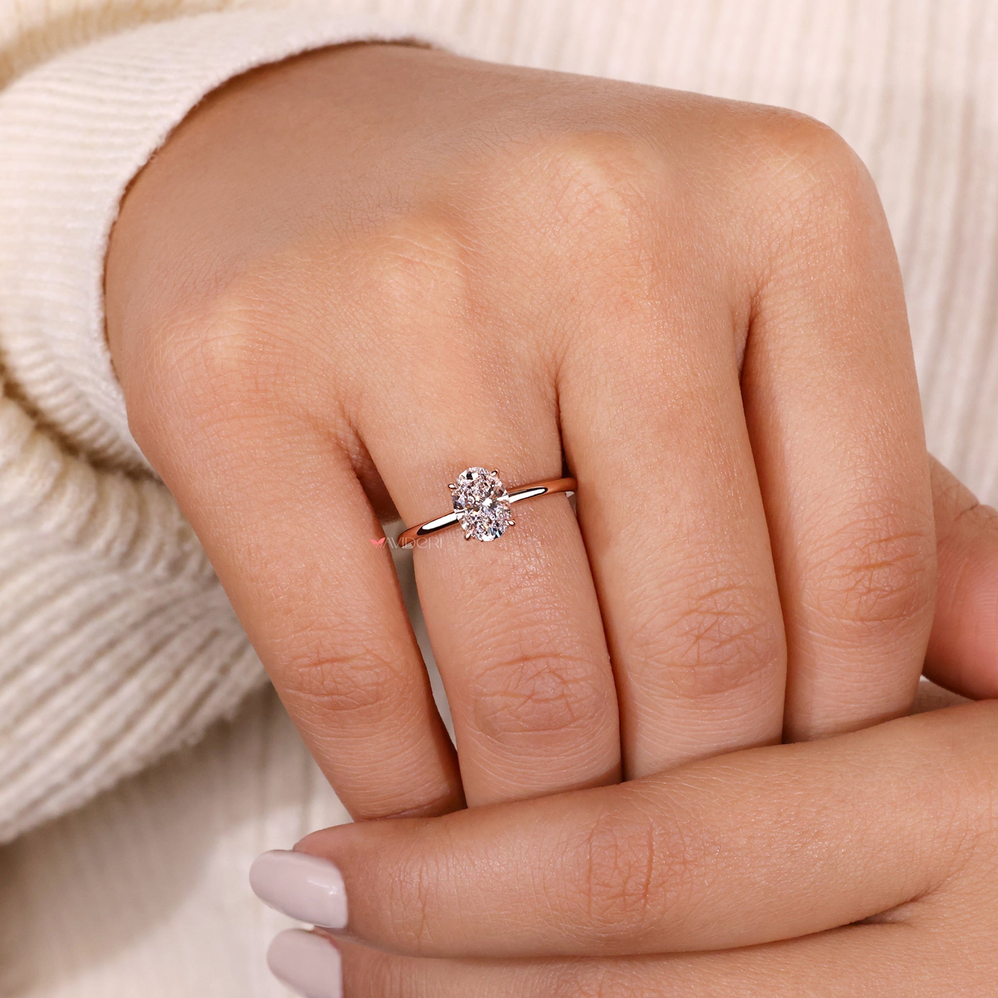 4 prong diamond ring, round brilliant cut diamond, handmade jewelry