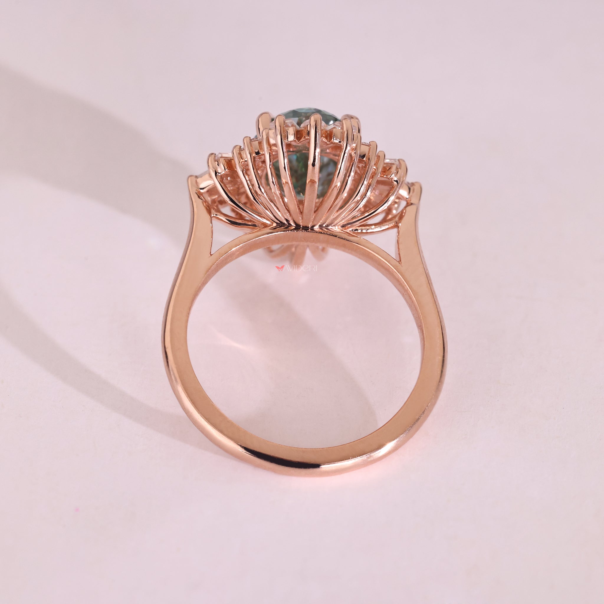 Prong setting, Rose gold ring, Rose gold engagement ring