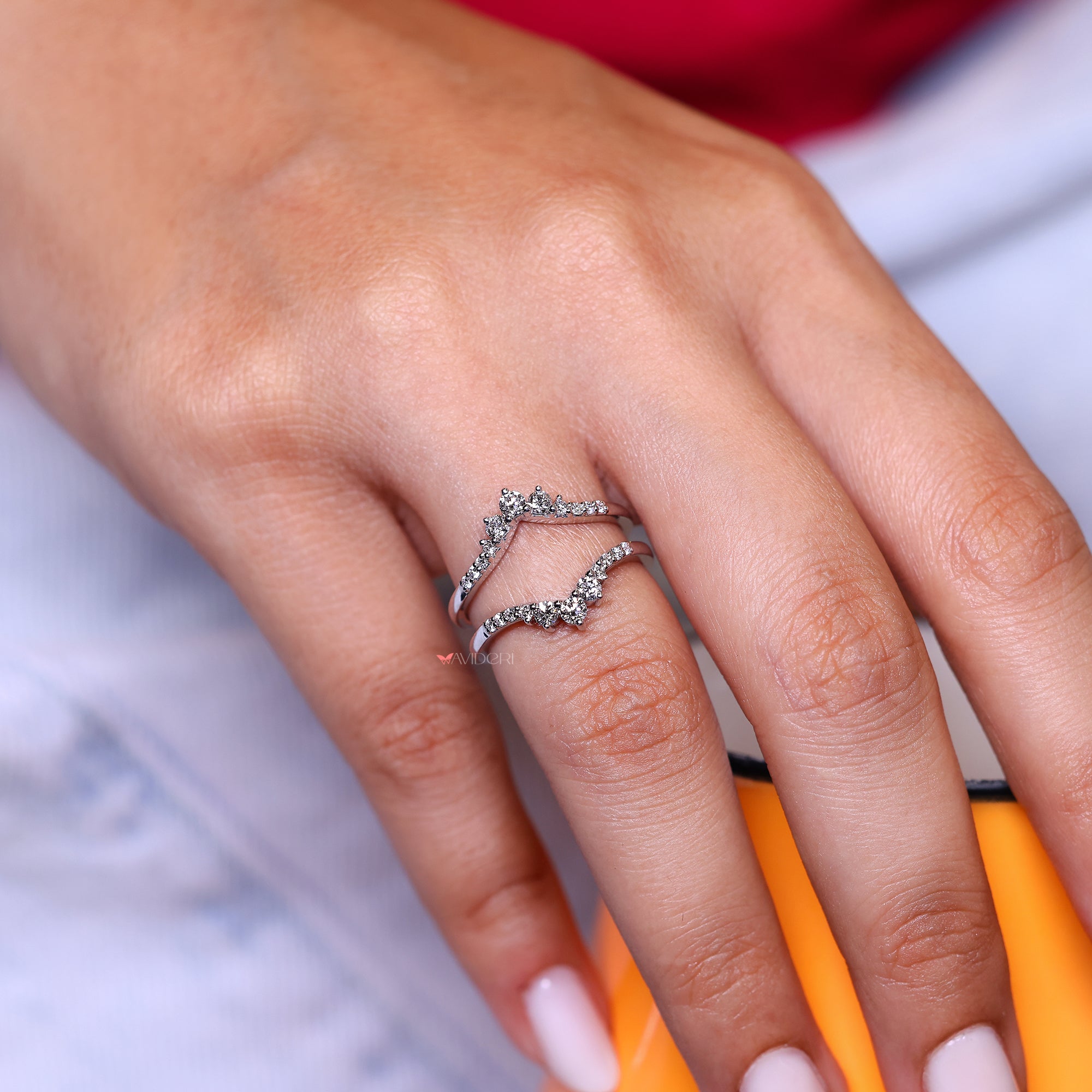 Handmade guard wrap band featuring lab grown diamonds.