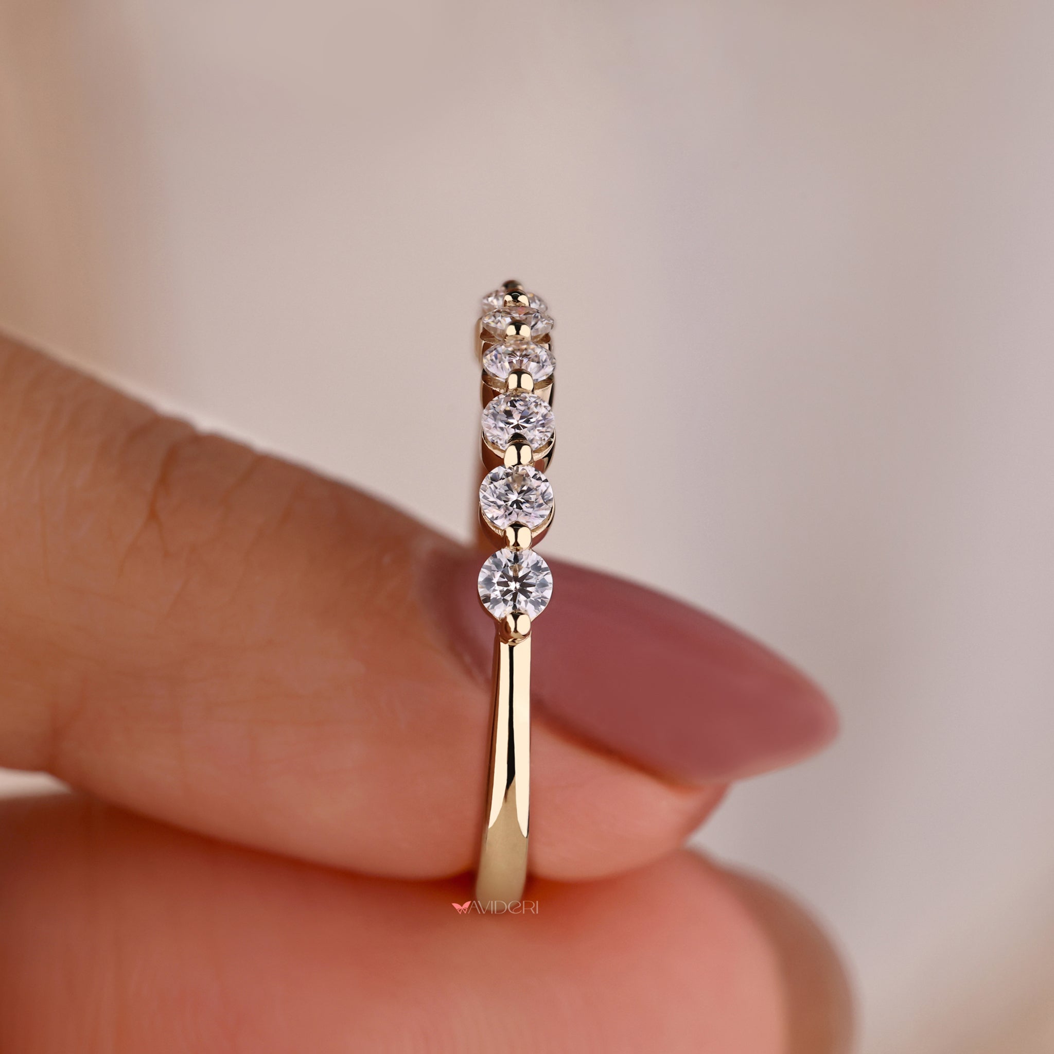 Handmade diamond band ring crafted with attention to detail and precision.