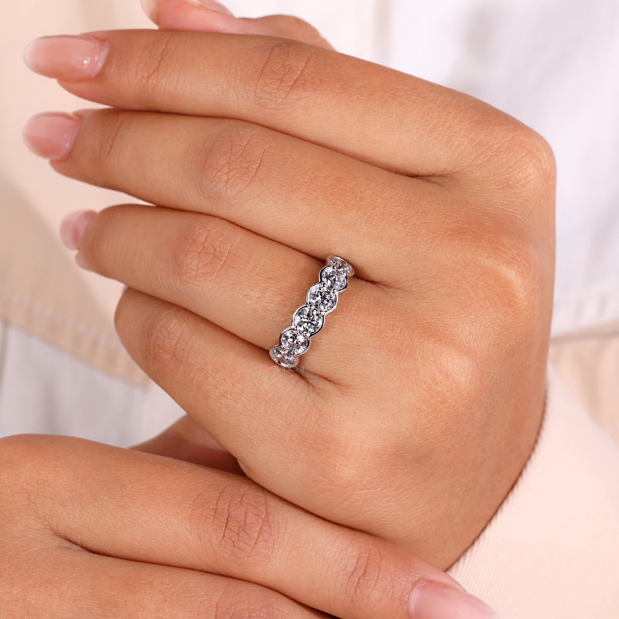 Round diamond eternity band with stunning brilliance.