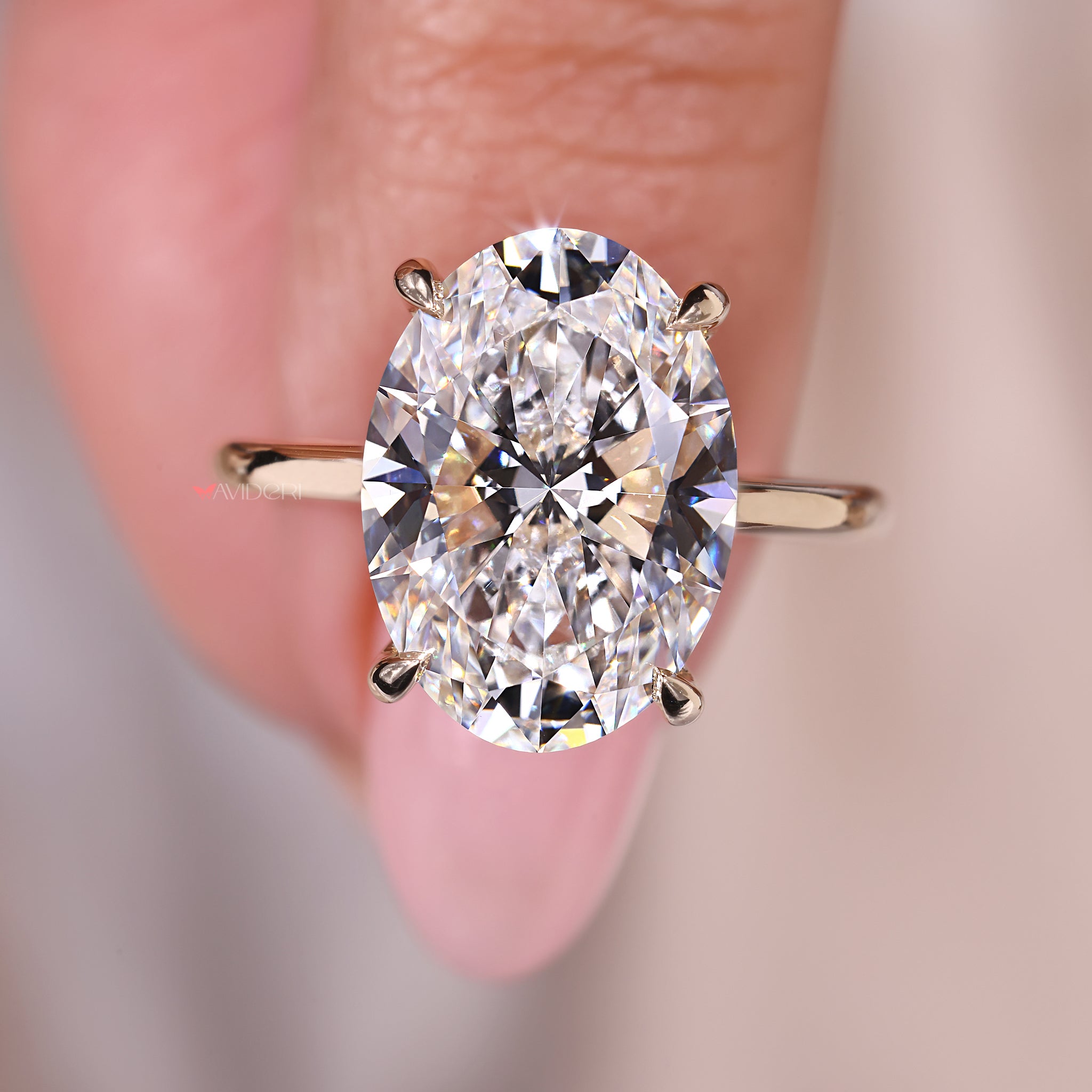 Handmade Ring featuring an oval cut diamond, offering a personalized touch for your special day.