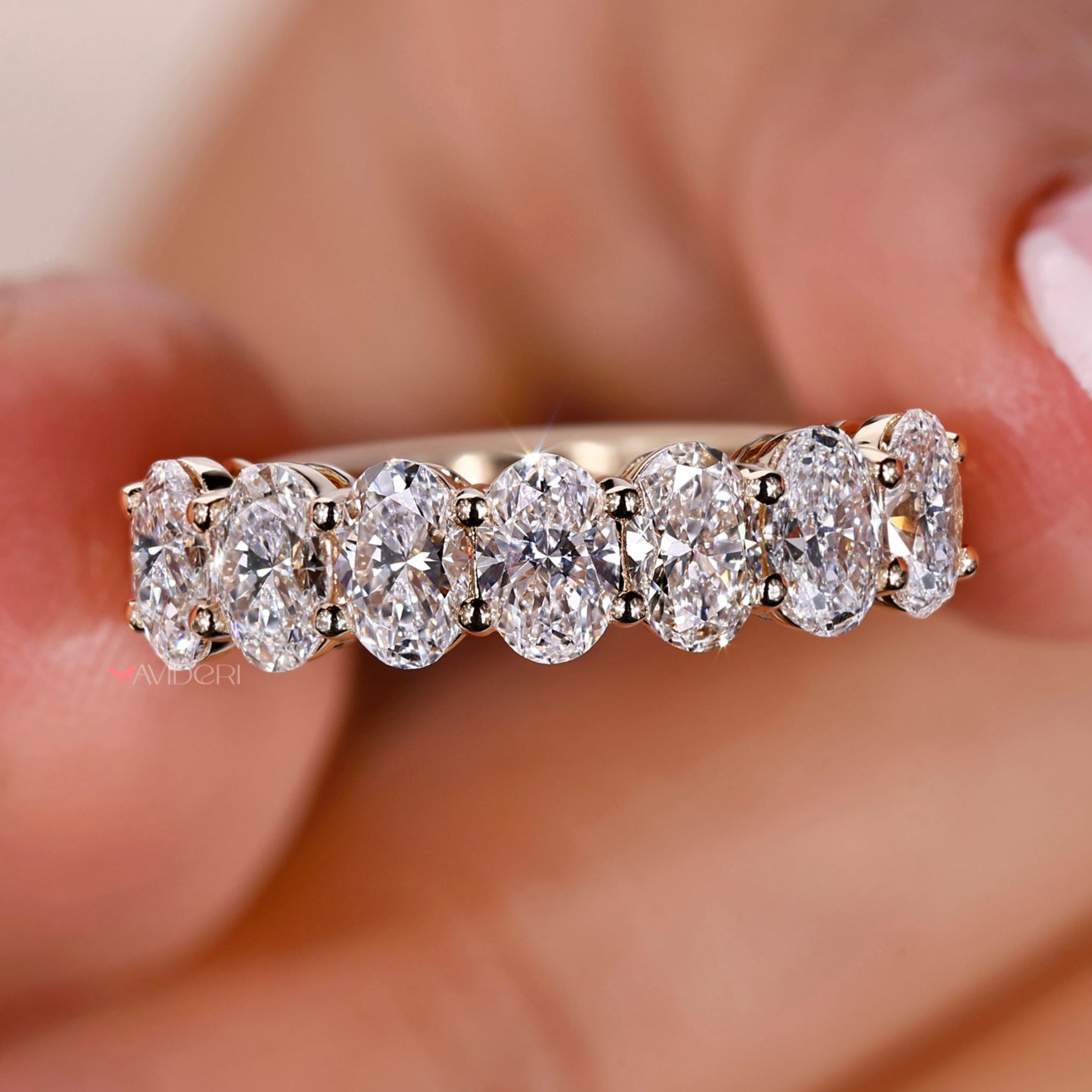 Oval diamond wedding band featuring timeless elegance for special moments