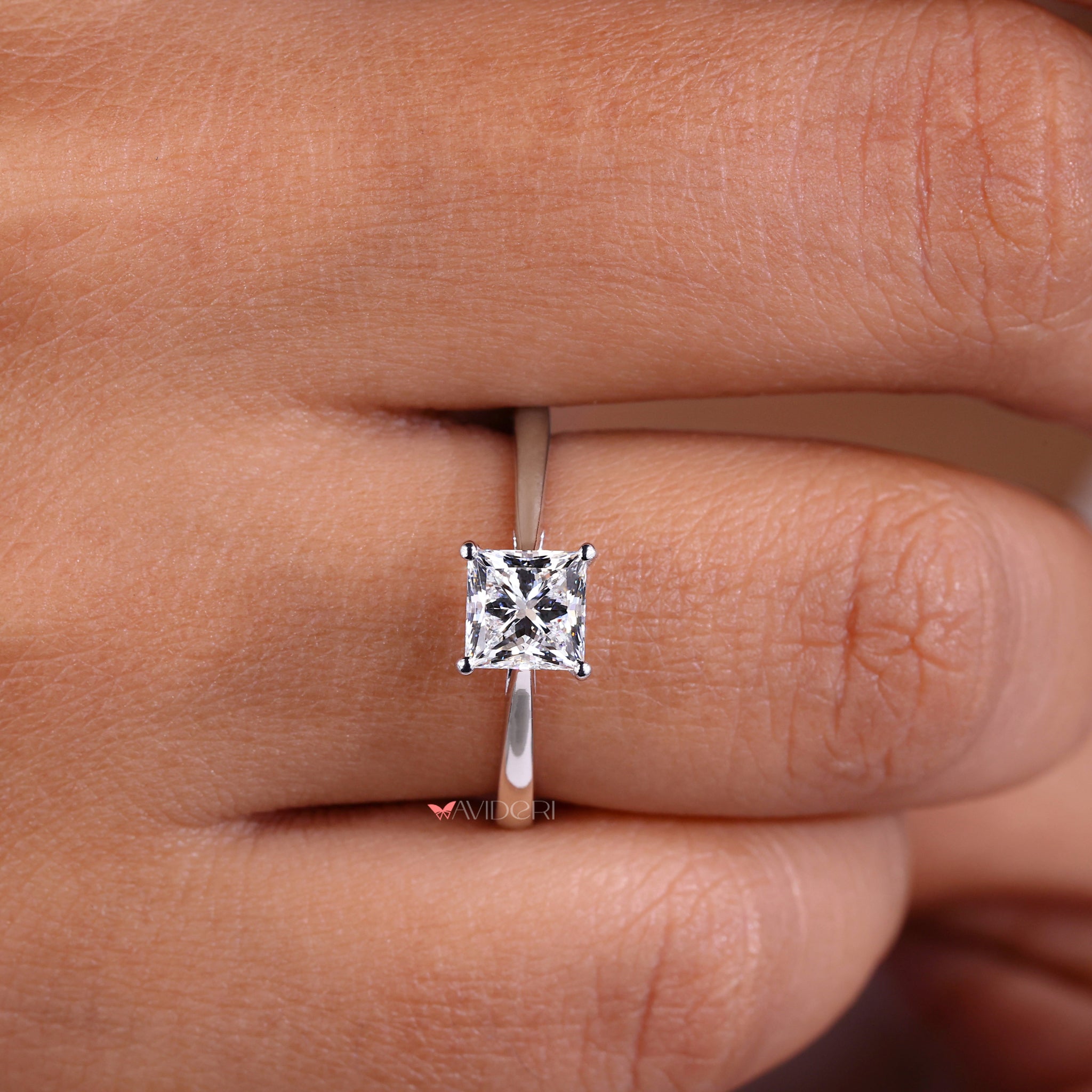 4 prong diamond ring white gold engagement ring