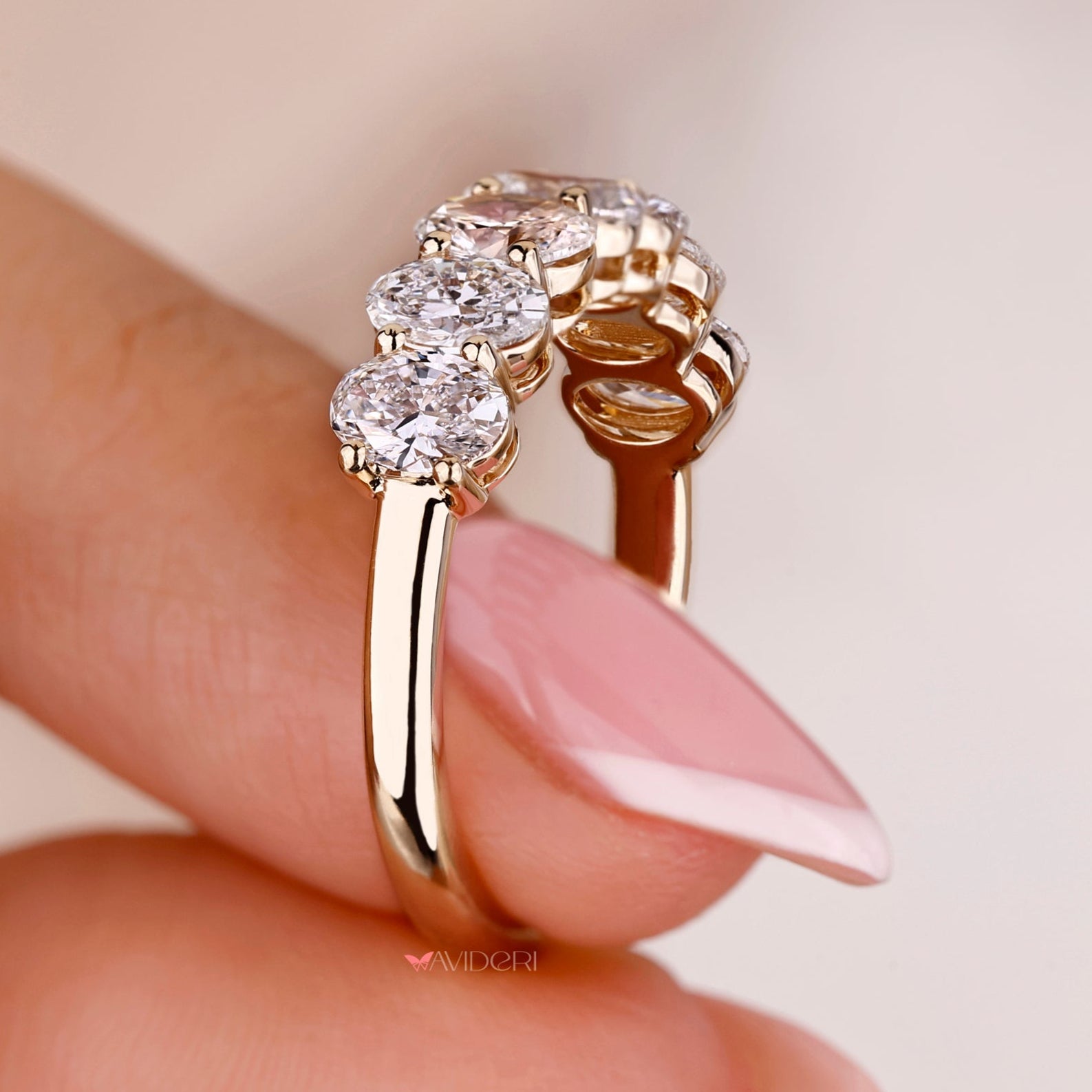 Oval diamond eternity band with stunning craftsmanship and brilliance