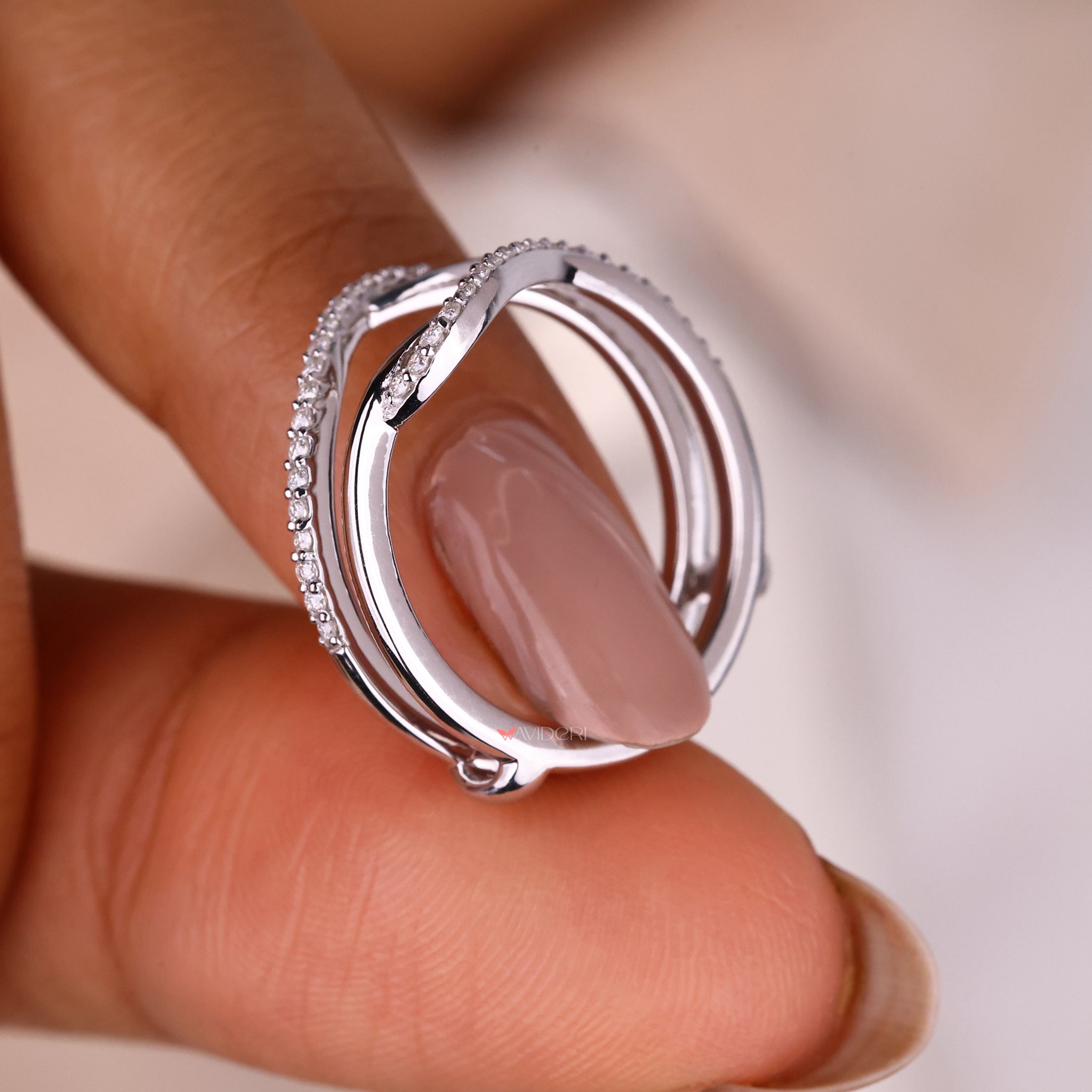 White gold diamond band with a smooth polished finish.