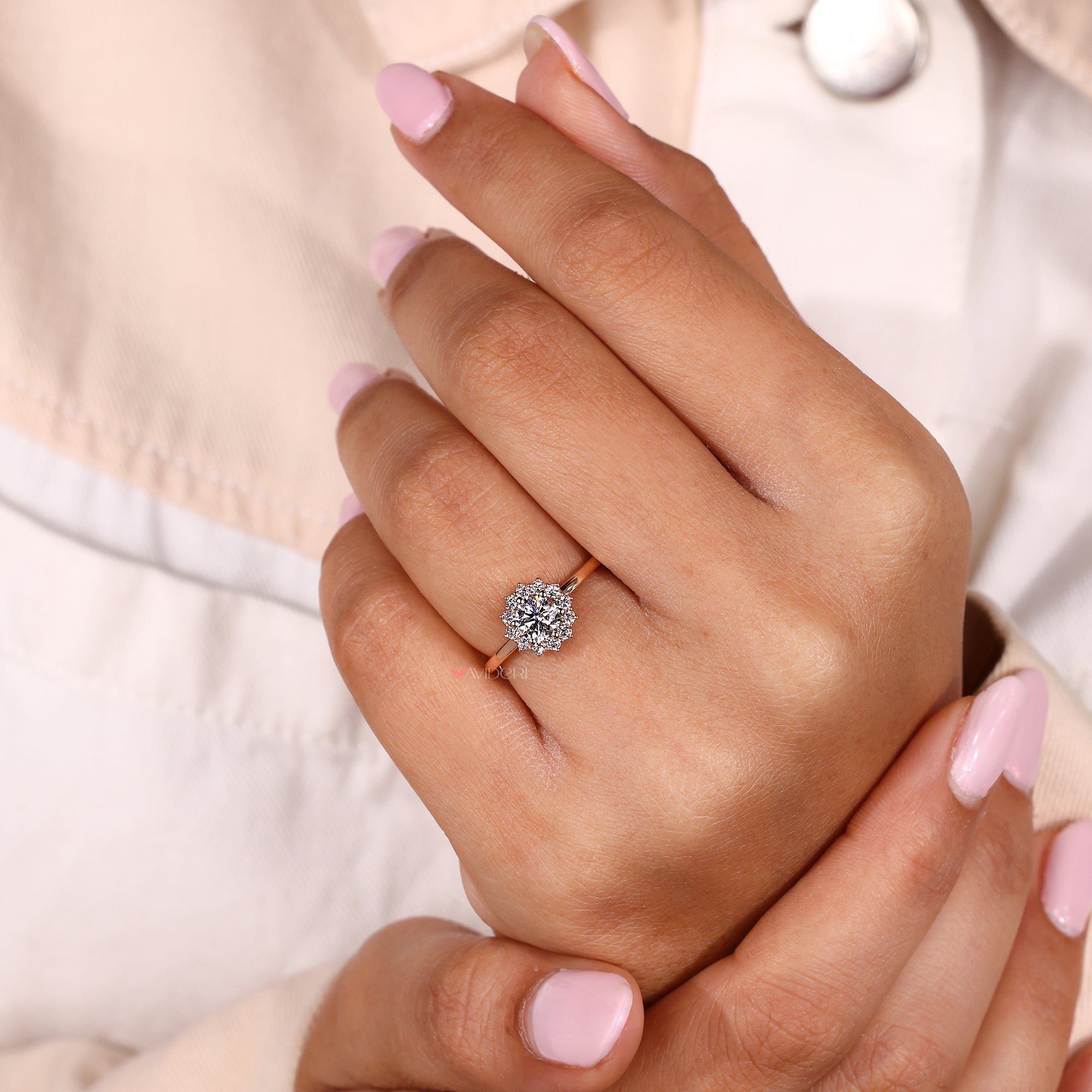 sunburst engagment ring halo.