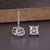 Princess cut stud earrings shine with sharp, clean angles. Princess cut stud earrings shine with sharp, clean angles.