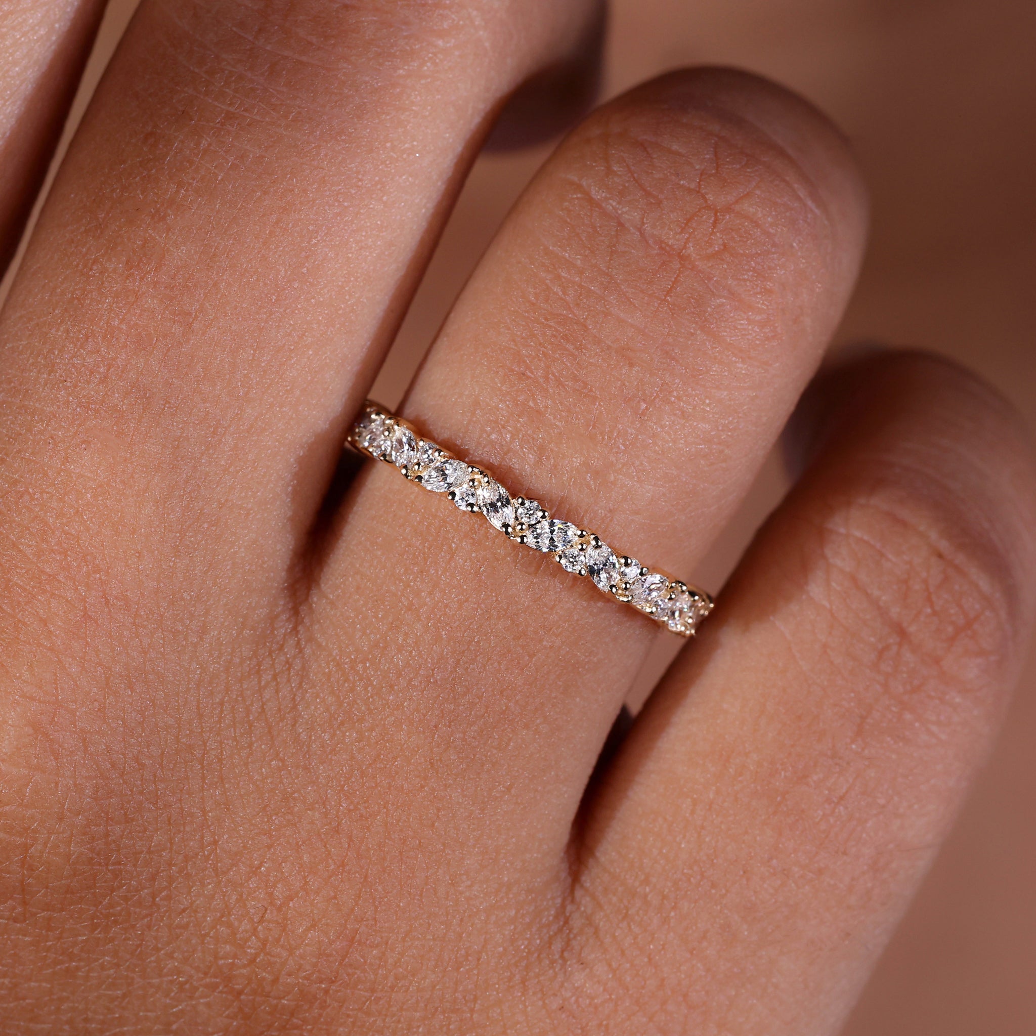 Handmade jewelry featuring unique diamond designs.