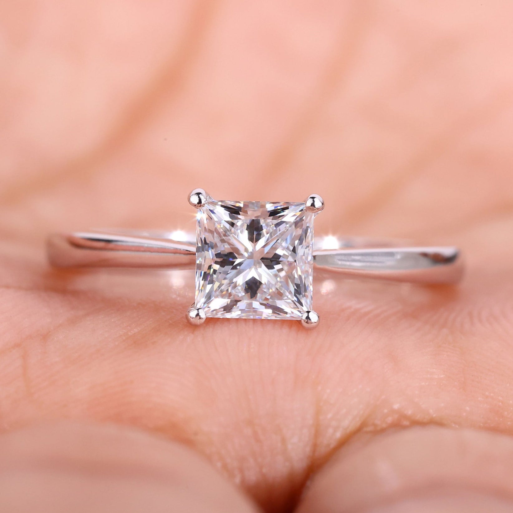 princess cut engagement ring igi certified