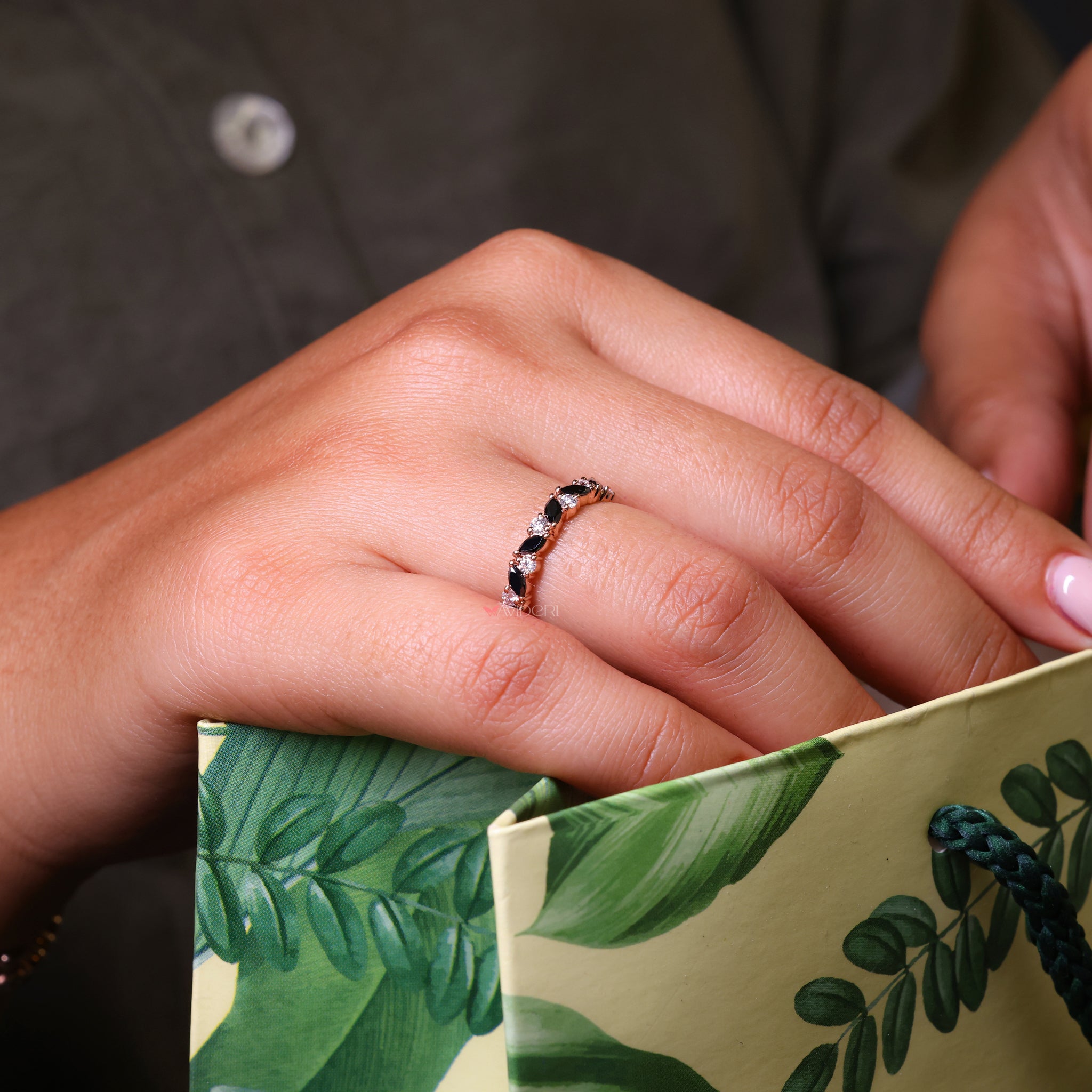 Half eternity wedding band, round moissanite wedding band, gold moissanite wedding band