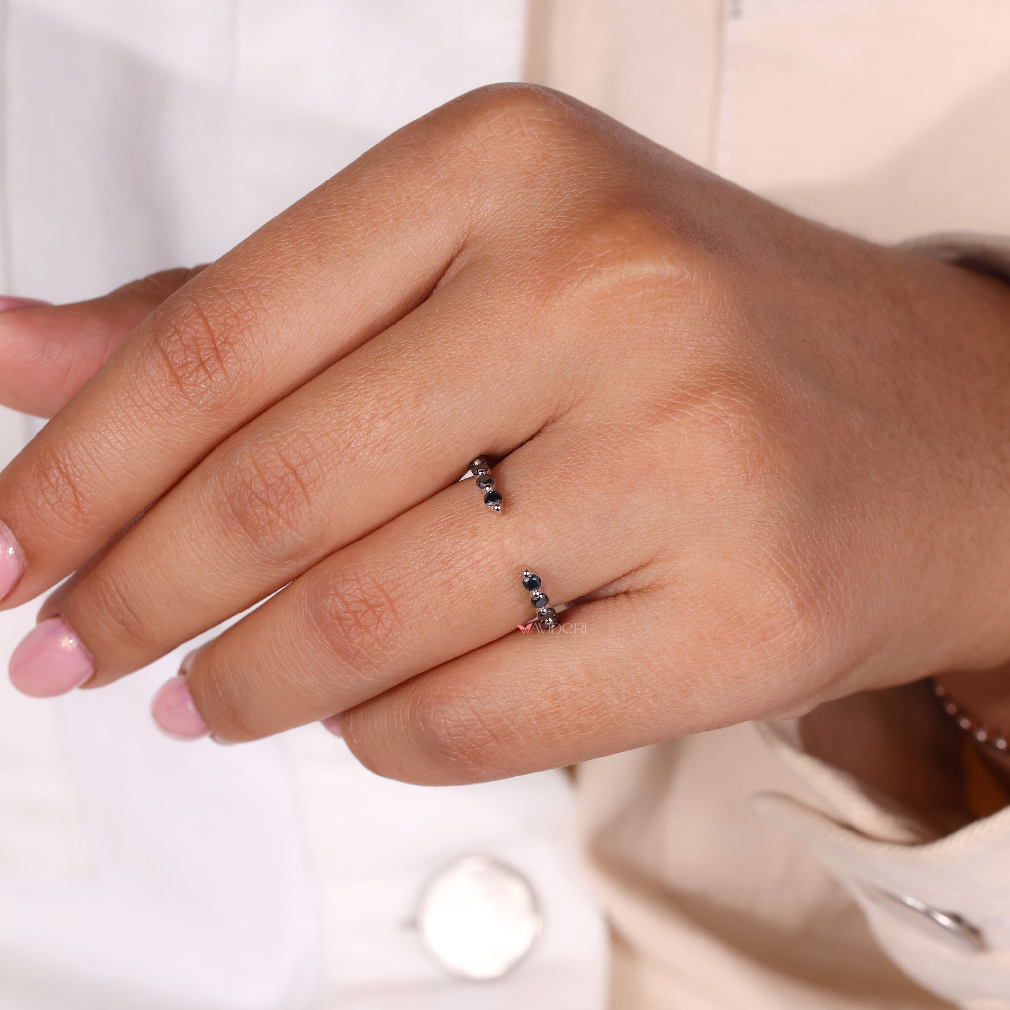 Half eternity wedding band with a round cut eternity band for extra sparkle.