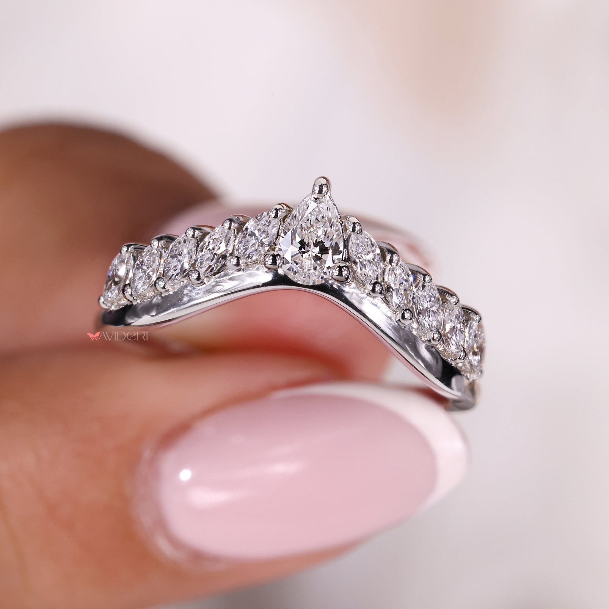 Lab grown diamond band offering sustainable elegance.