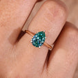 The Pear Cut Engagement Ring features graceful design and sparkle.