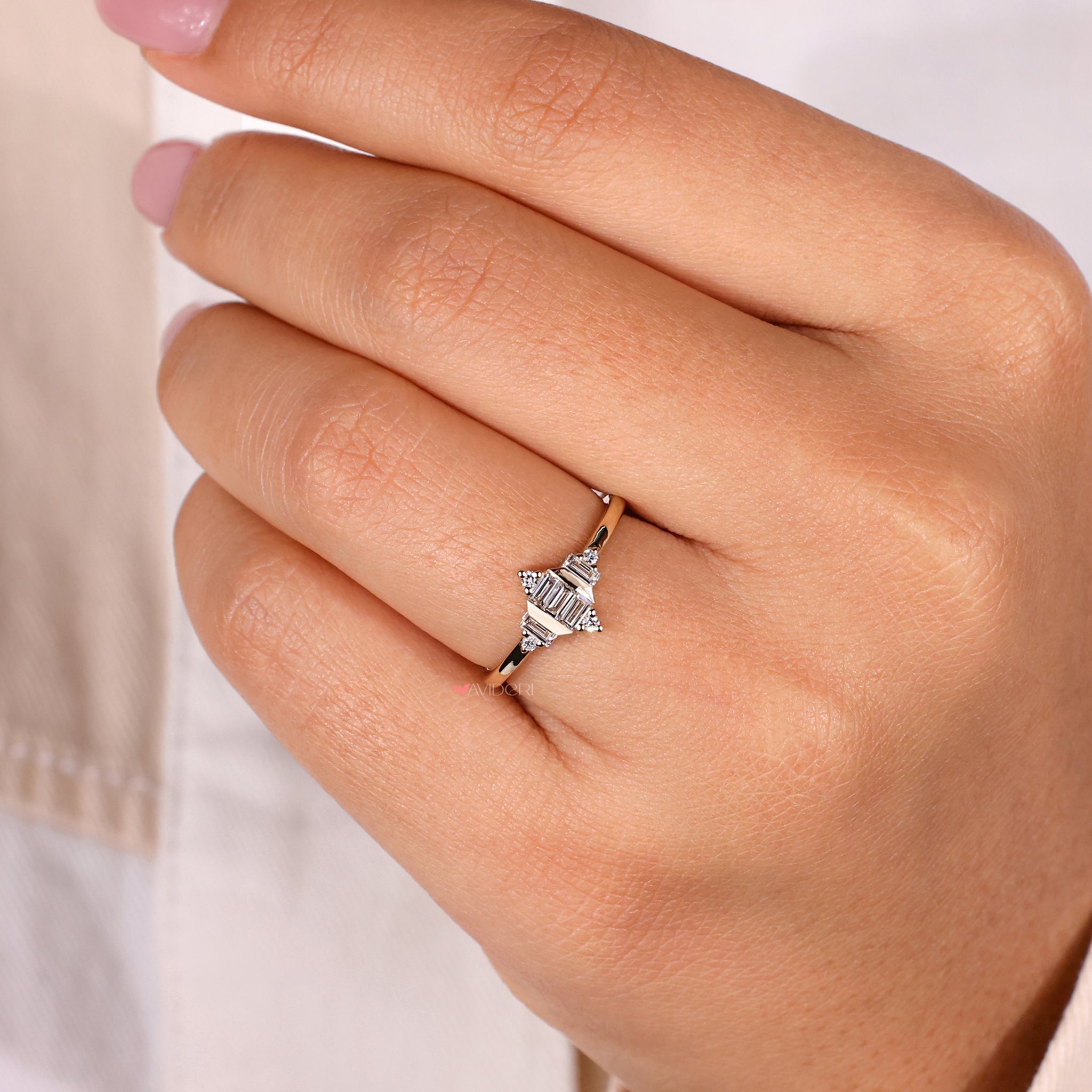 Unique engagement ring with intricate detailing