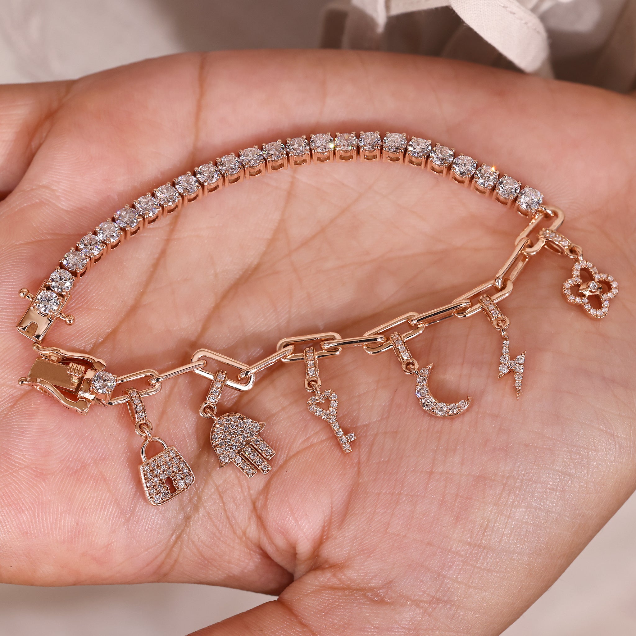 Half tennis bracelet featuring Lab Grown Diamond.