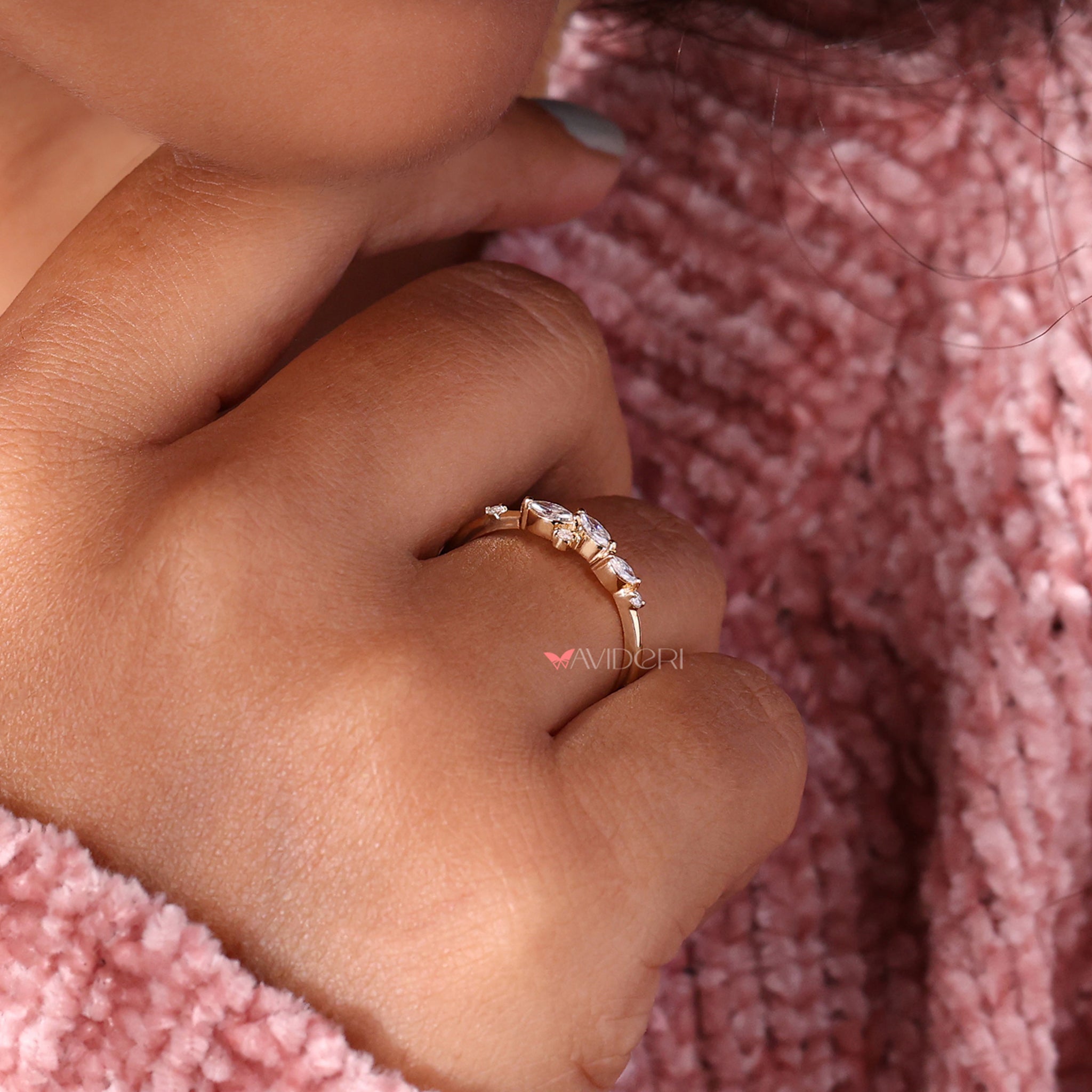 Lab grown diamond ring with brilliant shine.