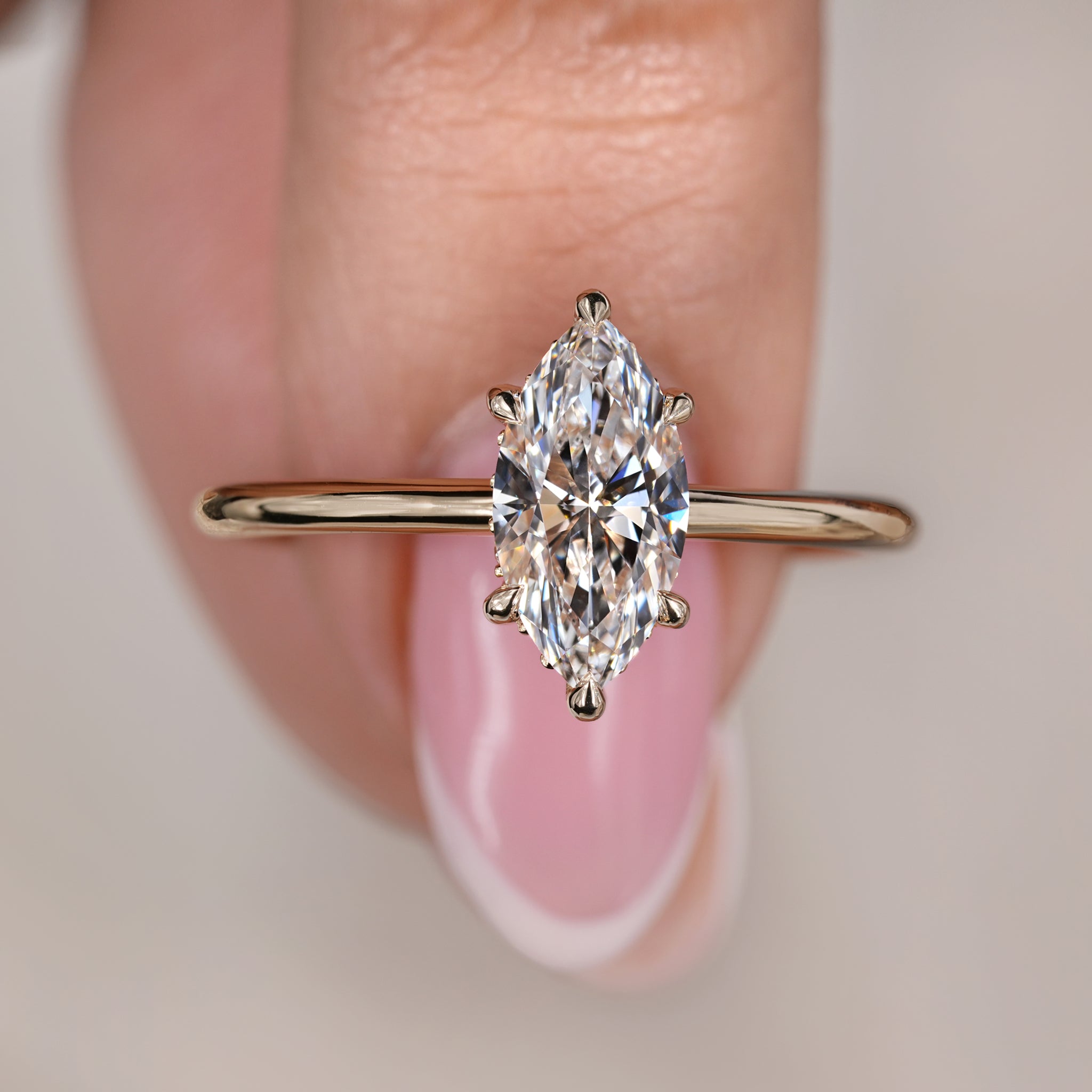 Solitaire diamond ring crafted with exceptional attention to detail
