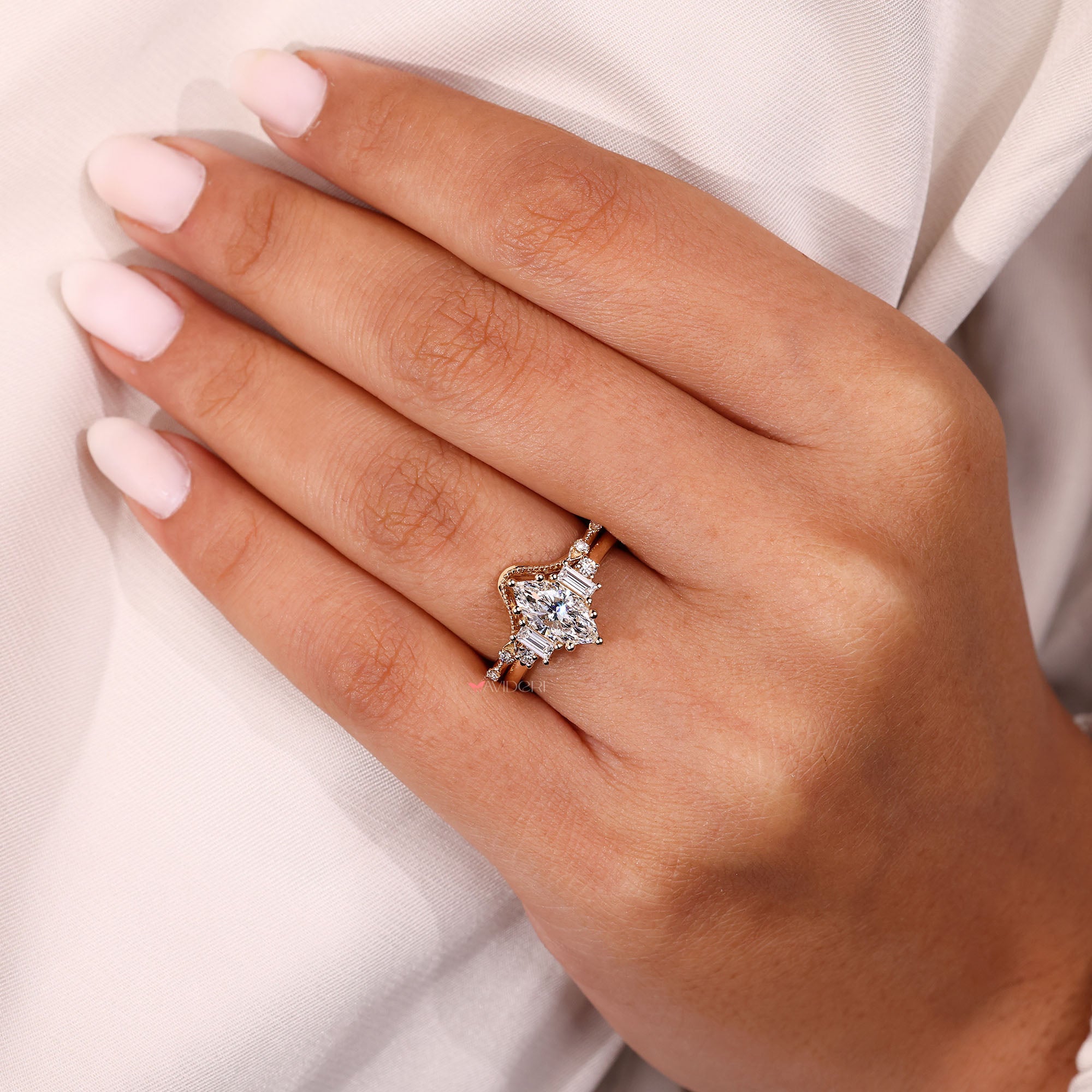 Handmade bridal set reflects artistry.