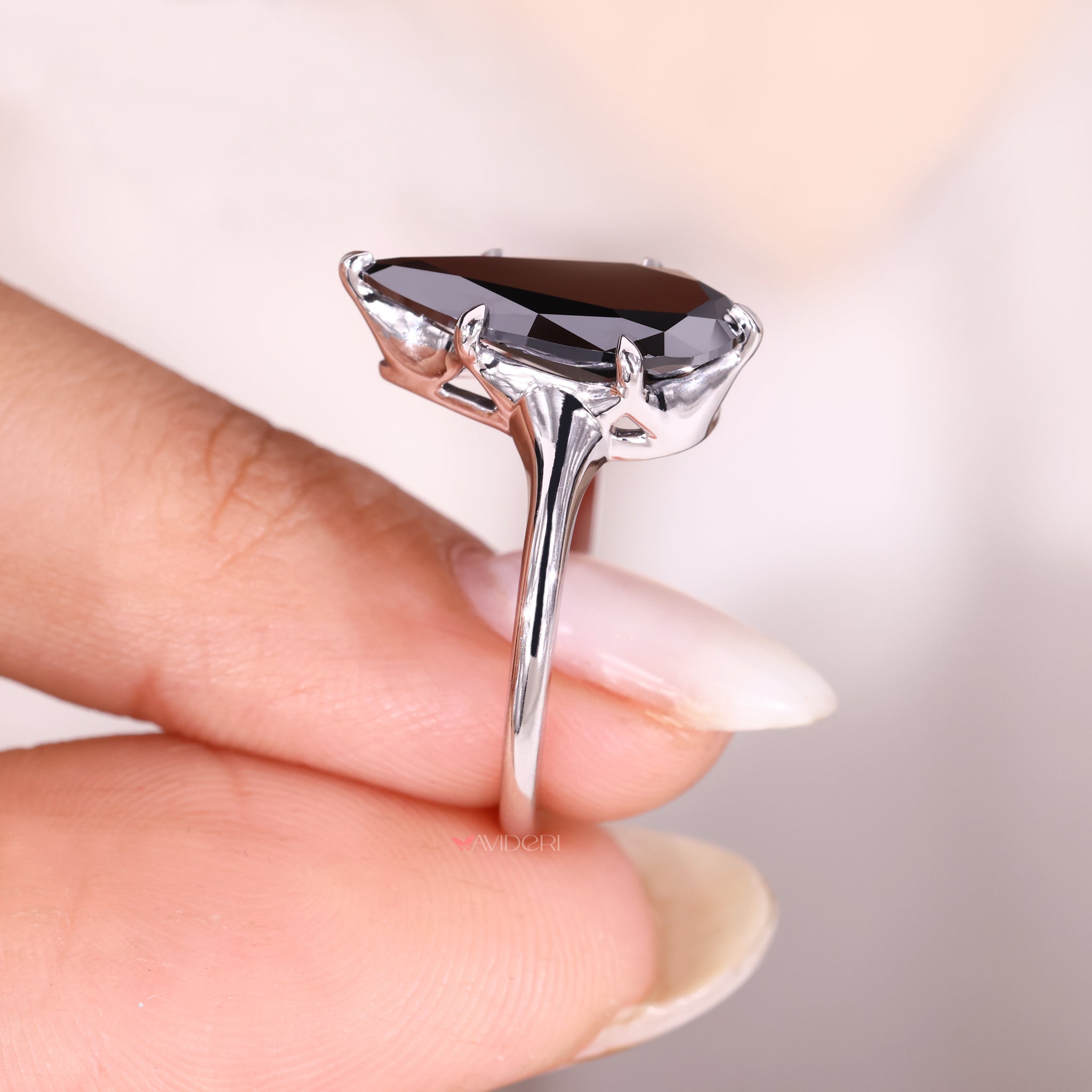 Classic Pear Cut Ring with a timeless white gold setting.