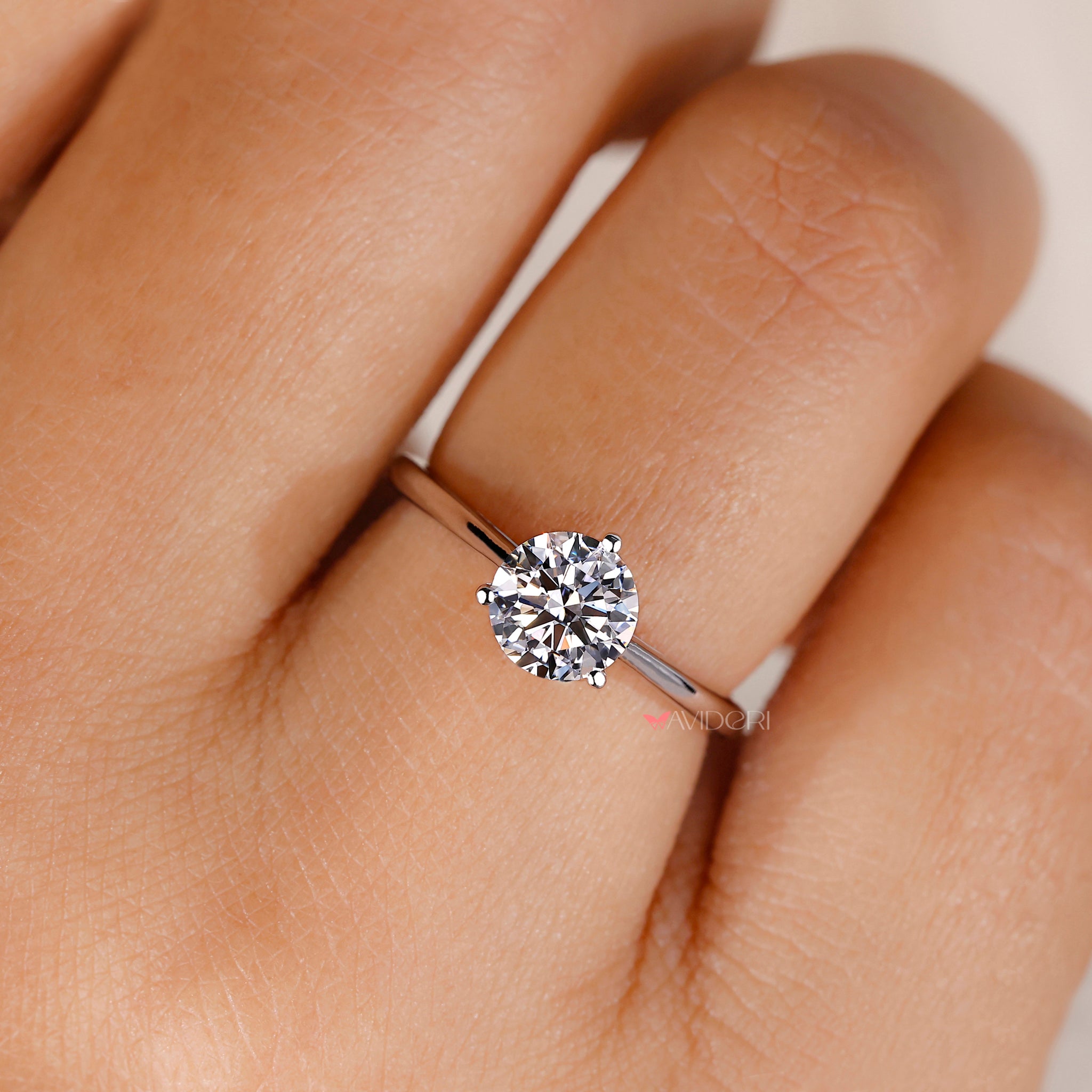 Diamond ring solitaire featuring a brilliant cut diamond, making it a symbol of everlasting love and elegance.
