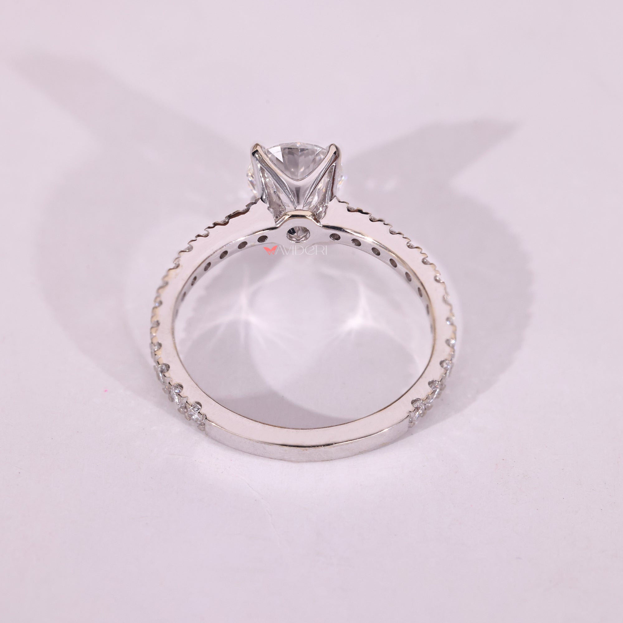 Round Diamond Engagement Ring With Pave Setting