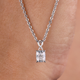 Cushion cut pendant with a refined, classic design, perfect for a sophisticated look.