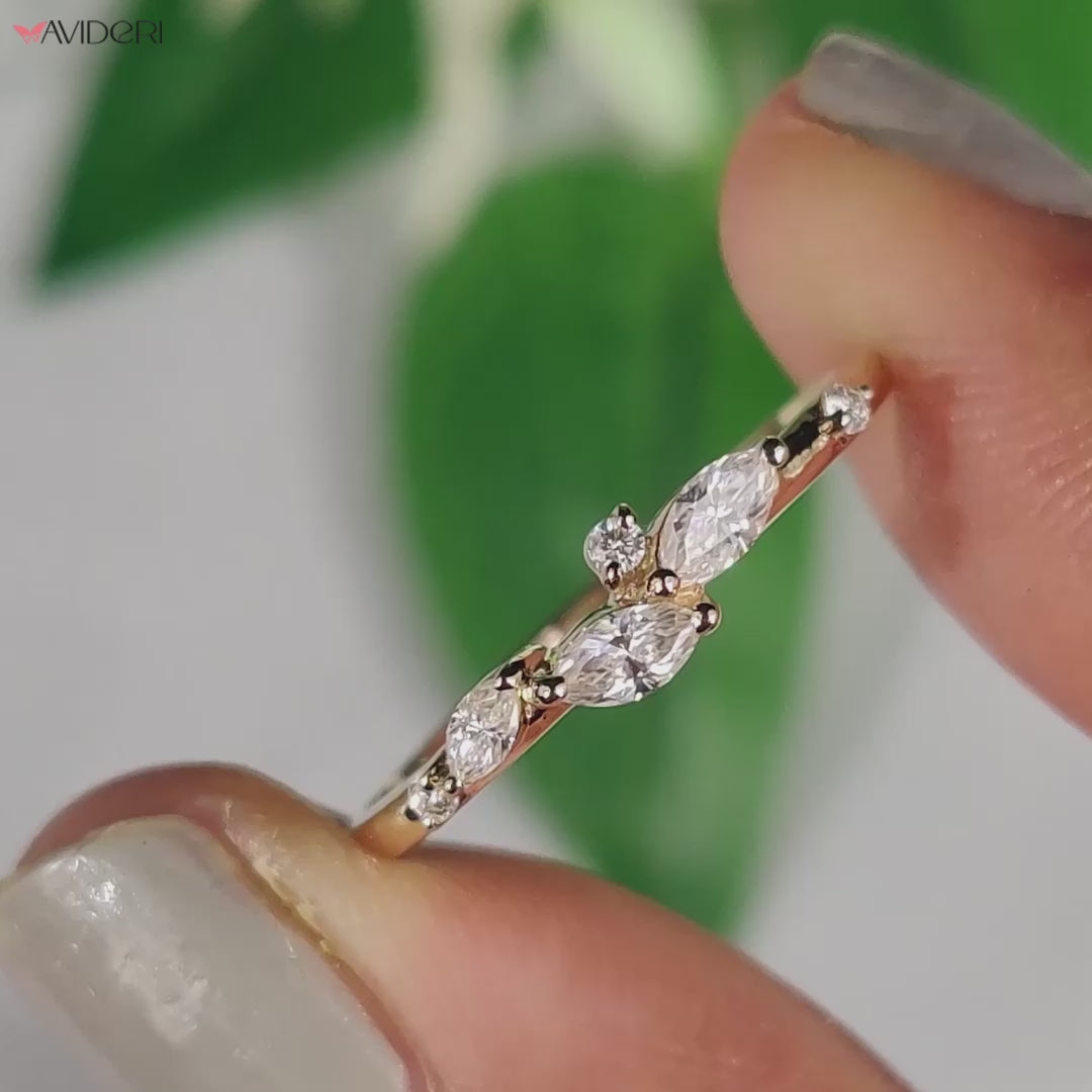 Round diamond gold band with polished finish.