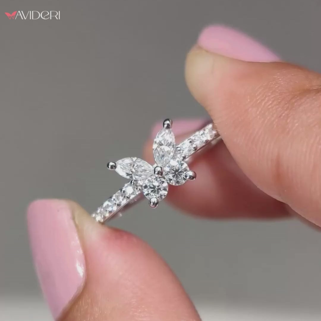 Butterfly shape ring with a unique design