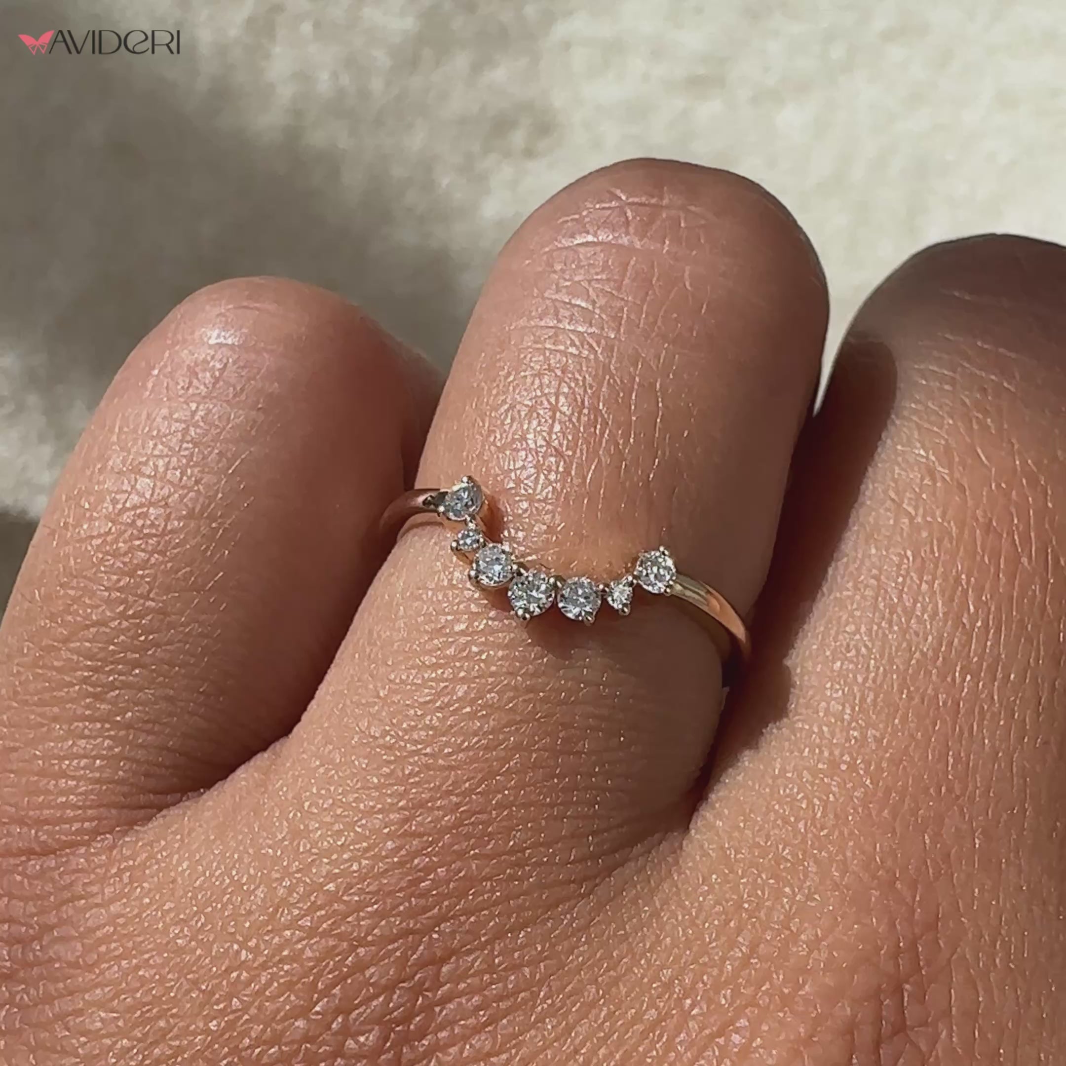 U-shaped wedding band with a polished finish.