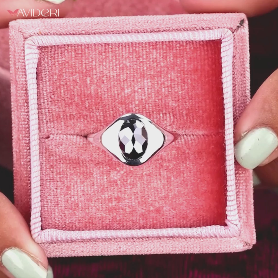 Oval engagement ring, white gold ring, handmade jewelry