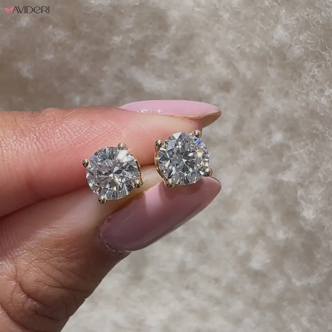 Everyday wear diamond earrings with 6mm stones.