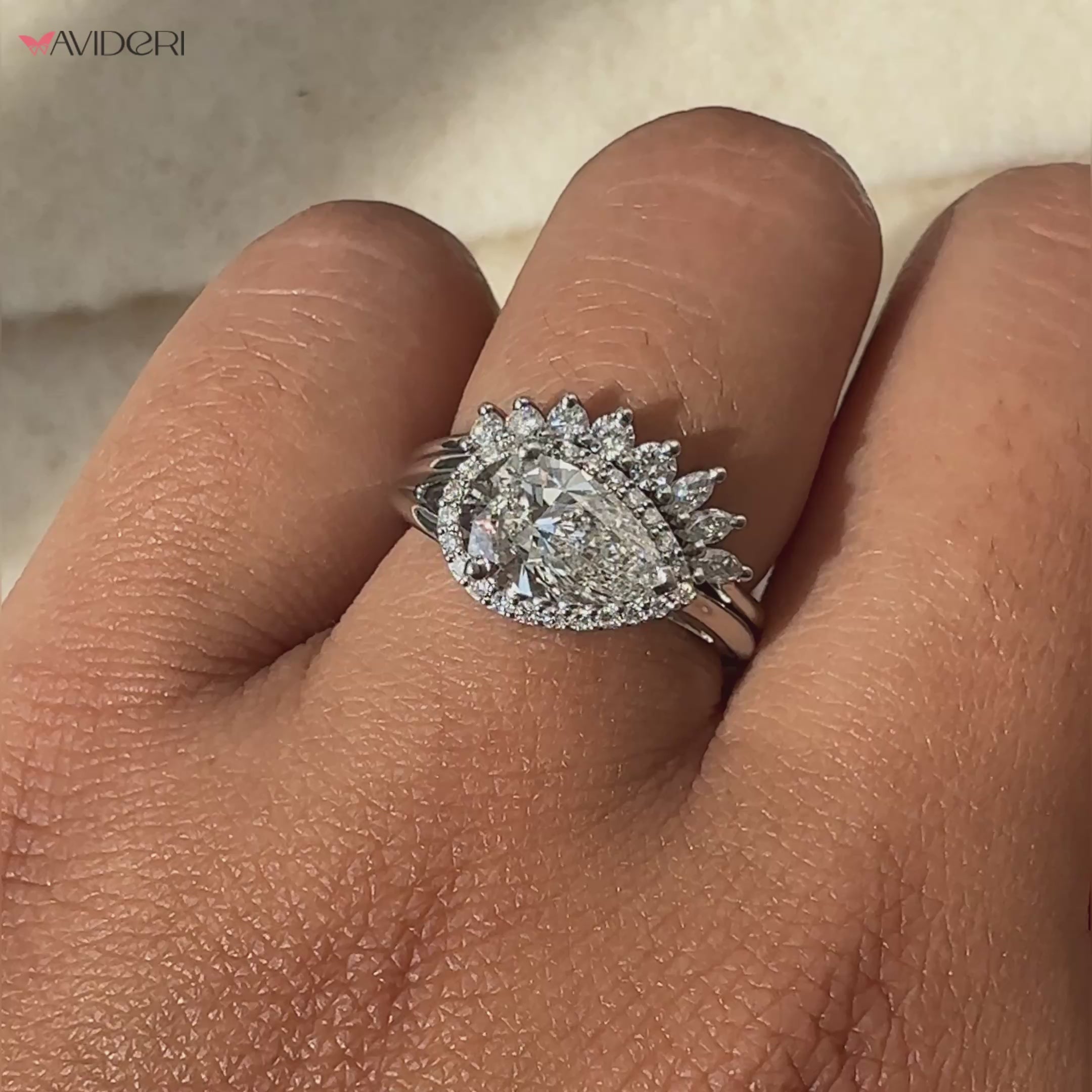 White gold bridal set gives a polished, timeless finish to your wedding day look.