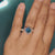 Round cut ring set in a beautiful white gold ring with a halo engagement ring.